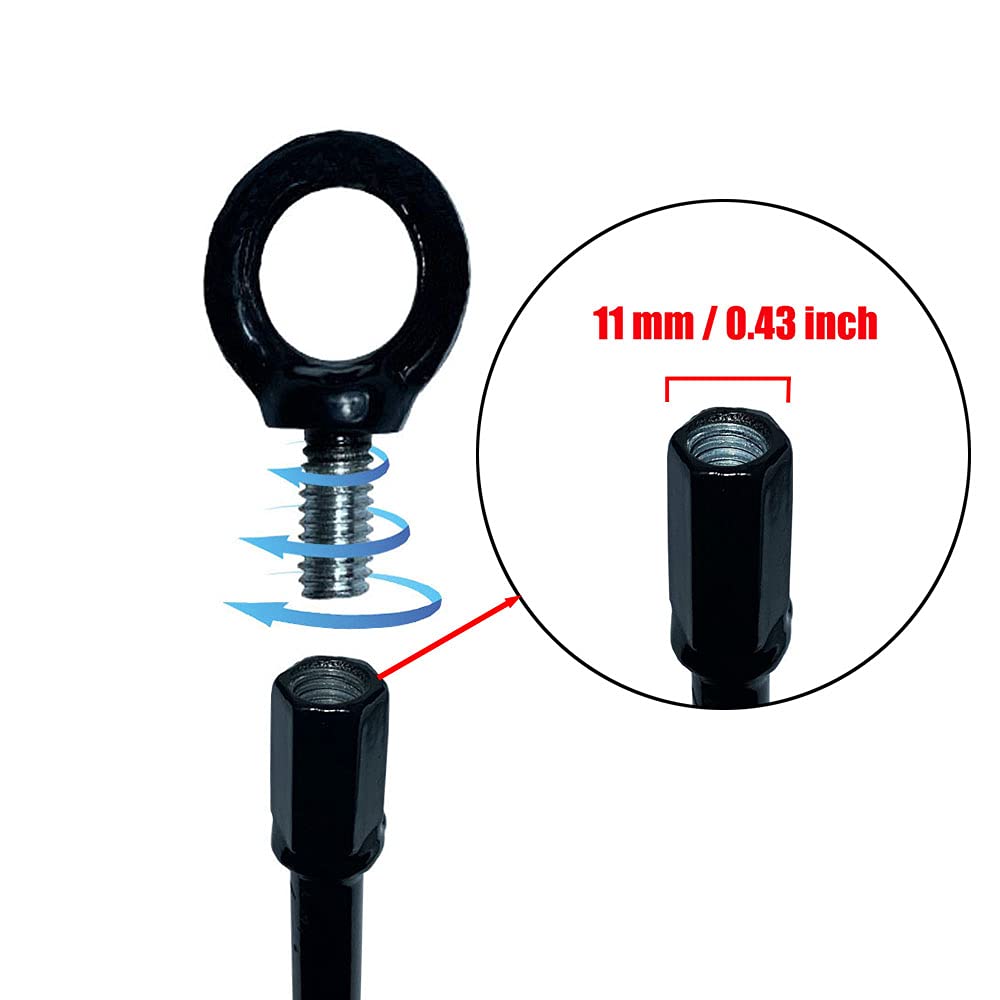 15 Inch Heavy Duty Ground Anchors Screw-in Kit - Set of 4 Tent Stakes for Trampoline, Swing Set & Outdoor Equipment - High Wind Resistant Earth Anchors for Metal Structures (Black) | Perfect for Backyard, Camping & Storm Protection