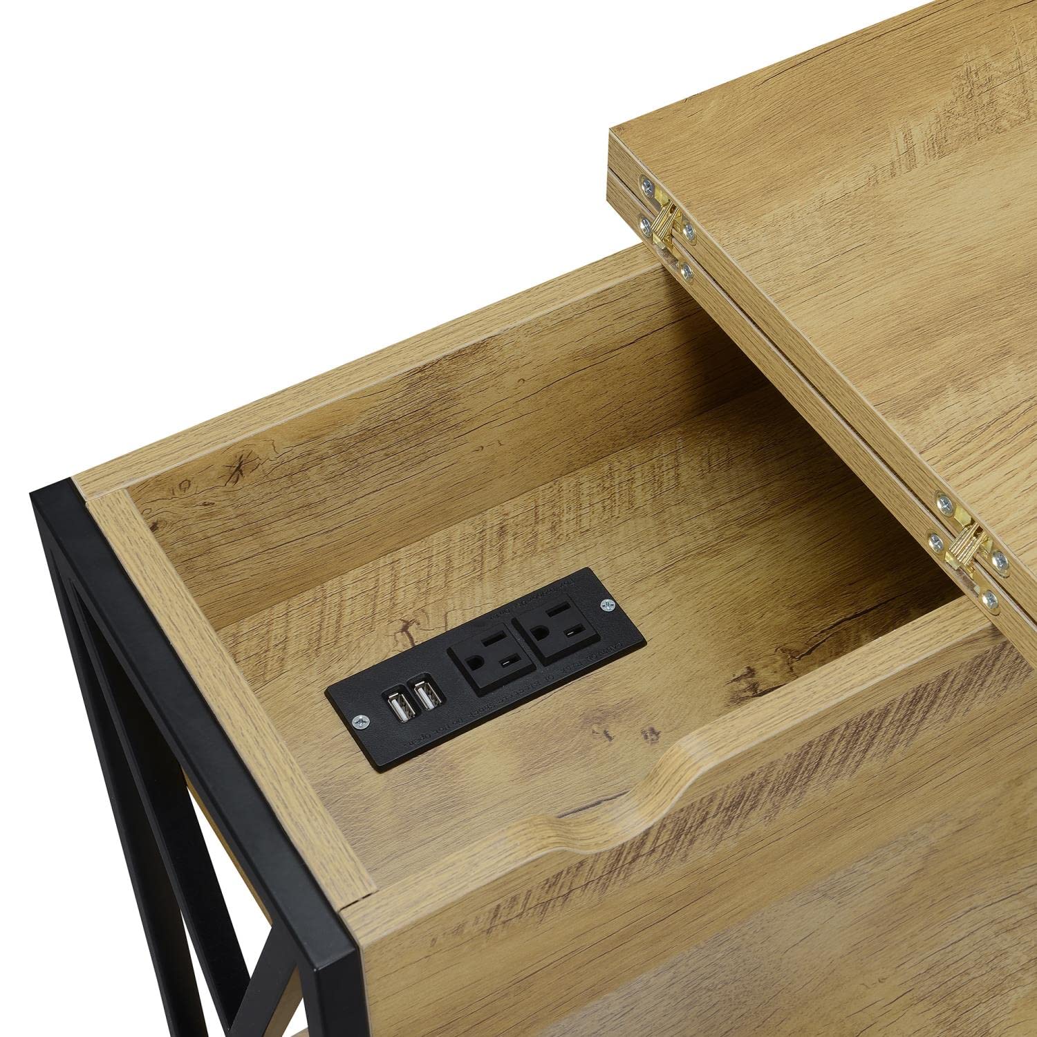 Convenience Concepts Tucson Flip Top End Table with USB Charging Station - 23.75