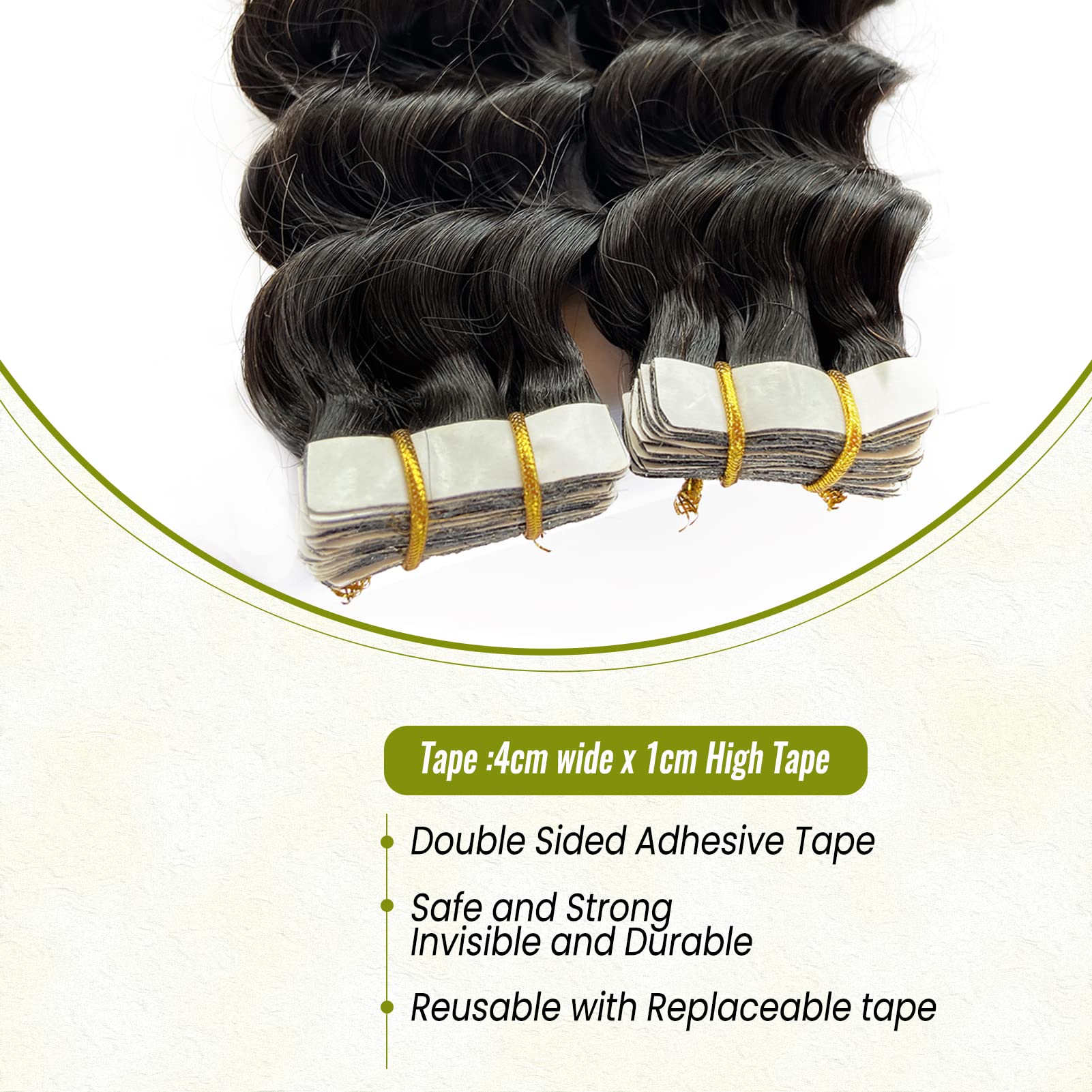 Premium 20-Piece Tape in Hair Extensions - 100% Real Human Hair, Natural Black, 18 Inch, 50G - Double Sided for Short Hair - Perfect for Black Women's Styling, Volume Boost & Everyday Glam