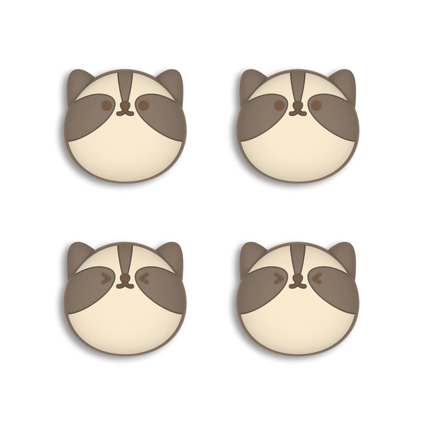 PlayVital Nintendo Switch Joystick Caps - Compatible with Switch, Switch Lite & Switch OLED (Little Raccoon Design) - Soft Thumb Grip Covers for Enhanced Gaming Comfort - Perfect for Long Gaming Sessions, Travel & Handheld Play