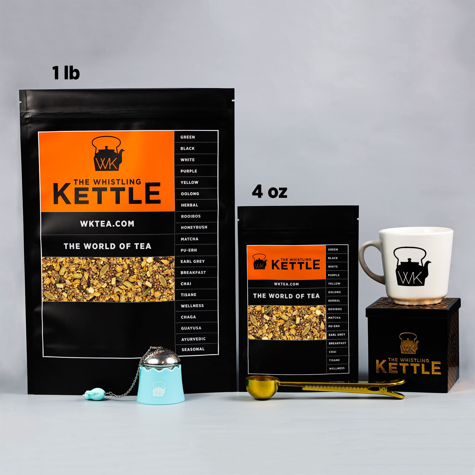 Whistling Kettle Herbal Tea - Caffeine Free Ginger Spice Tea for Energy & Vitality - 4oz (72 Servings) - Perfect for Relaxation, Morning Boost & Afternoon Pick-Me-Up