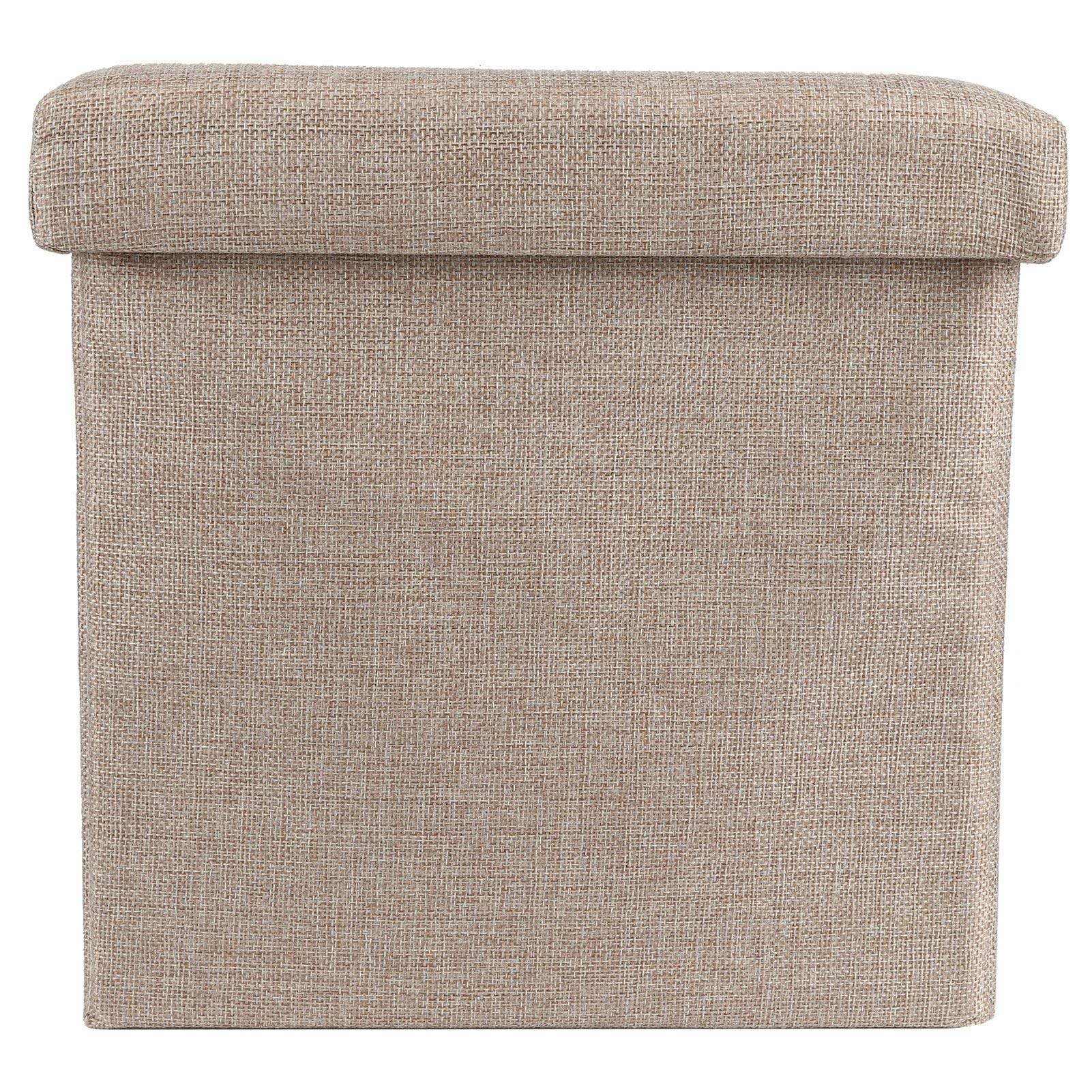 Foldable Storage Bench with Seat Cushion - Multifunctional Footstool Ottoman for Living Room, Bedroom & Entryway - Small Space Saving Storage Box for Blankets, Toys & Household Items - Perfect for Home Organization & Decor