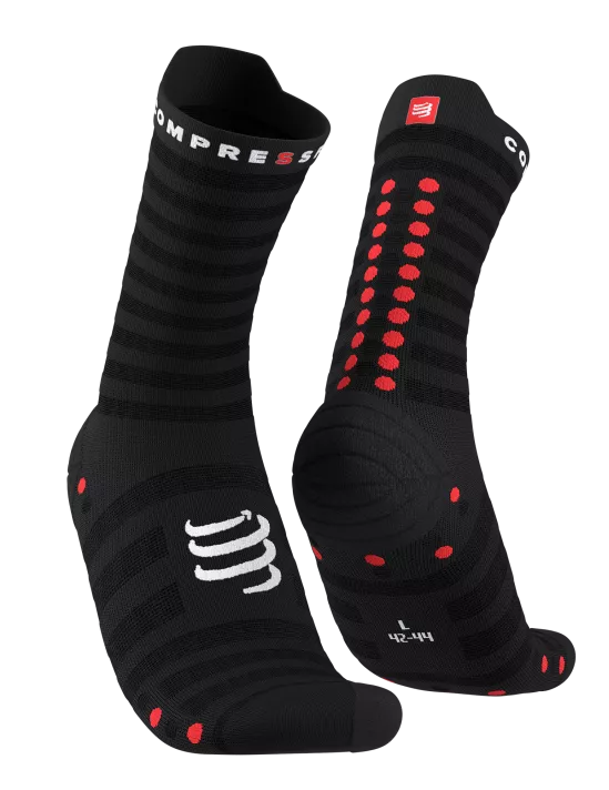 Compressport Unisex Pro Racing Socks v4.0 - Ultralight Running Socks for Men & Women - High Performance Athletic Socks for Marathon, Triathlon & Training - Black/Red