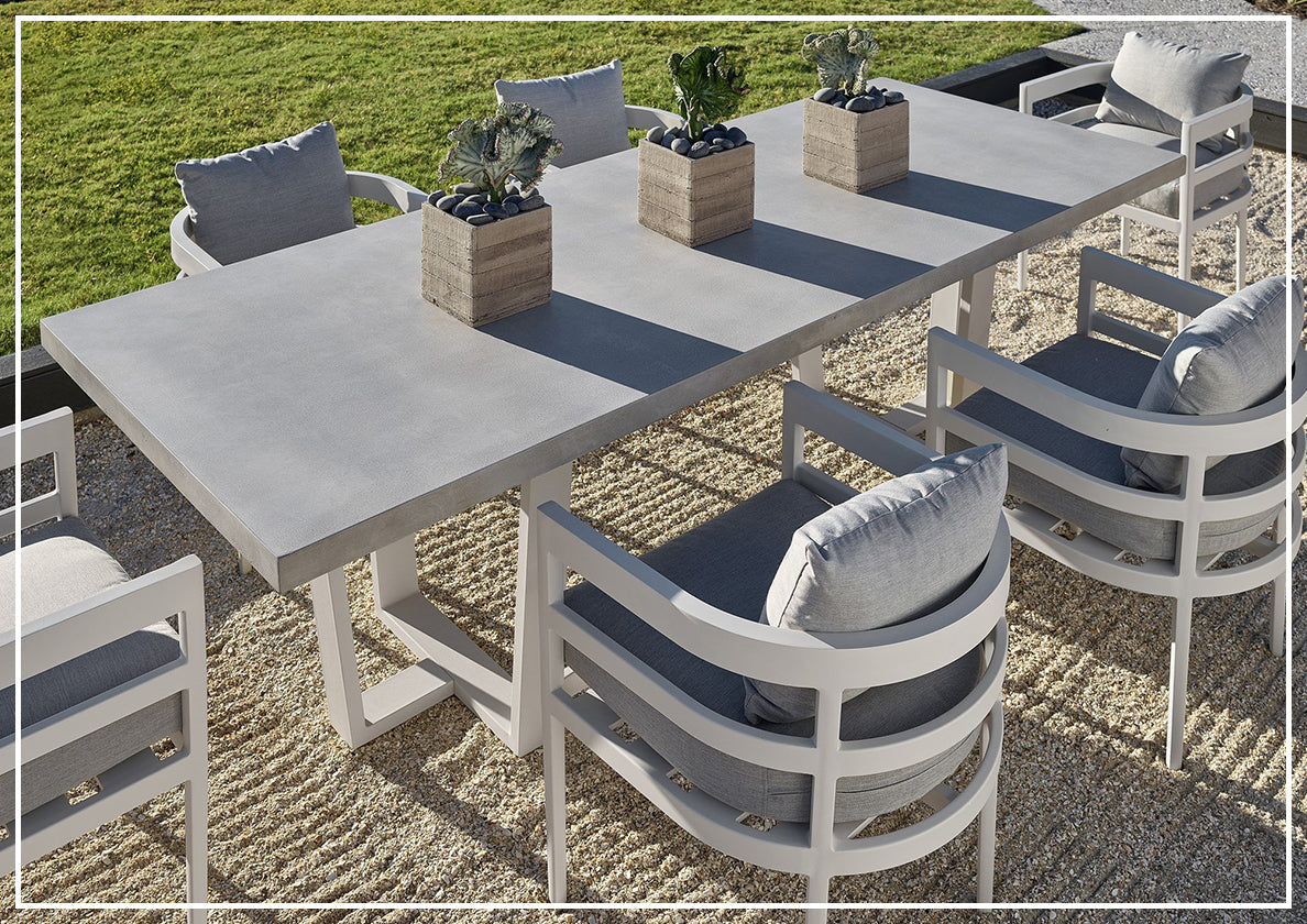 Universal Coastal Living Outdoor Rectangular Dining Table - Large South Beach Style for Patio, Backyard, and Poolside Gatherings
