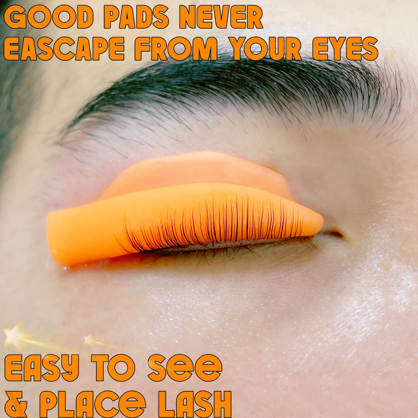 Premium Lash Lift Pads - Mega L Curl Eyelash Perming Rods for Long-Lasting Lift & Volume | Orange Lamination Shields for Salon & DIY Lash Perming at Home