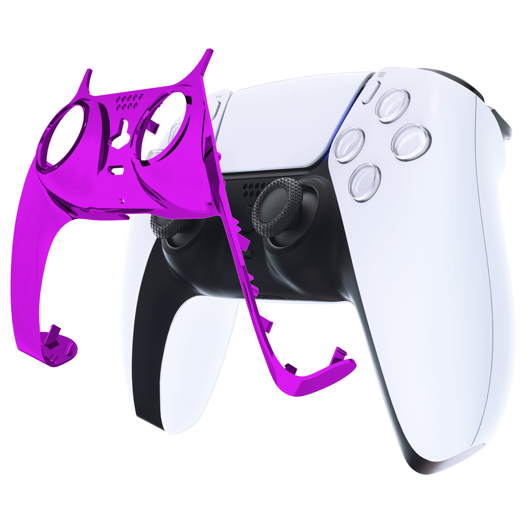 eXtremeRate Chrome Purple PS5 Controller Cover - DIY Replacement Shell with Accent Rings | Custom Decorative Trim for PS5 Controller | Gaming Accessories for Enhanced Playstation 5 Experience