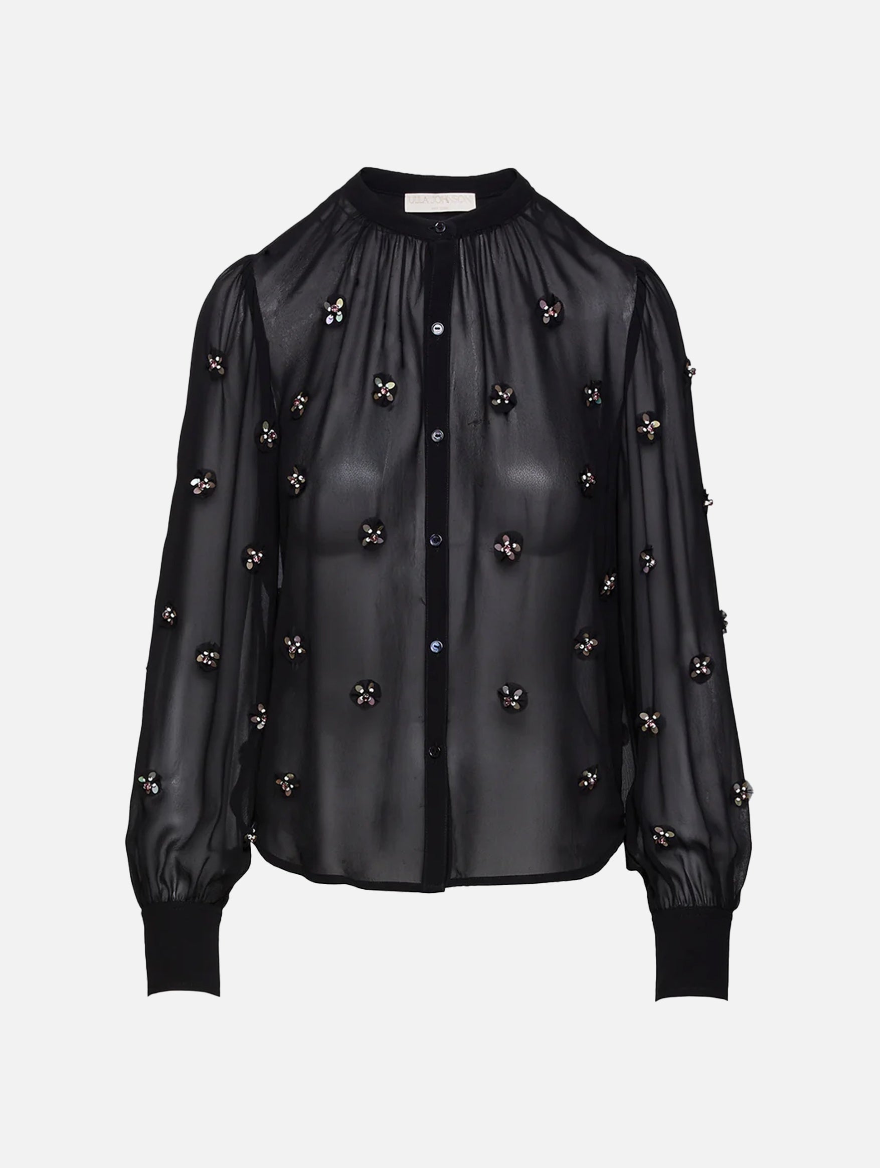 Bea Silk Blouse Women's Elegant Black Long Sleeve Shirt for Office Wear & Evening Outfits