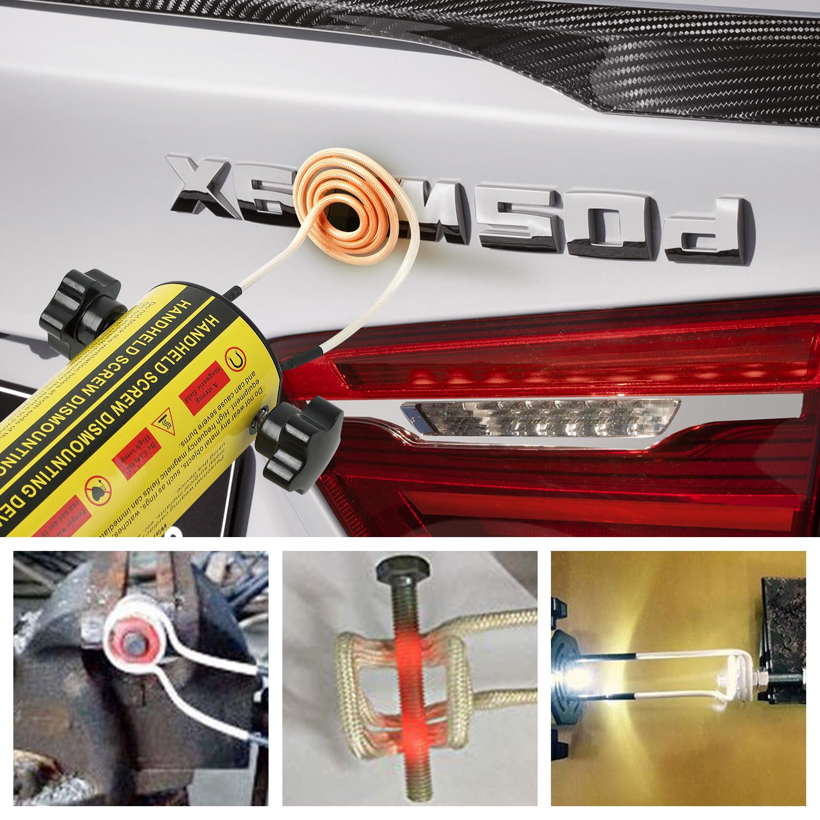 1200W Magnetic Induction Heater with 8 Coils - Professional Automotive Flameless Heating Tool for Bearing Removal, Rusted Bolt Loosening & Shrink Fitting | Handheld Induction Heating Device for Mechanics & DIY Car Repair
