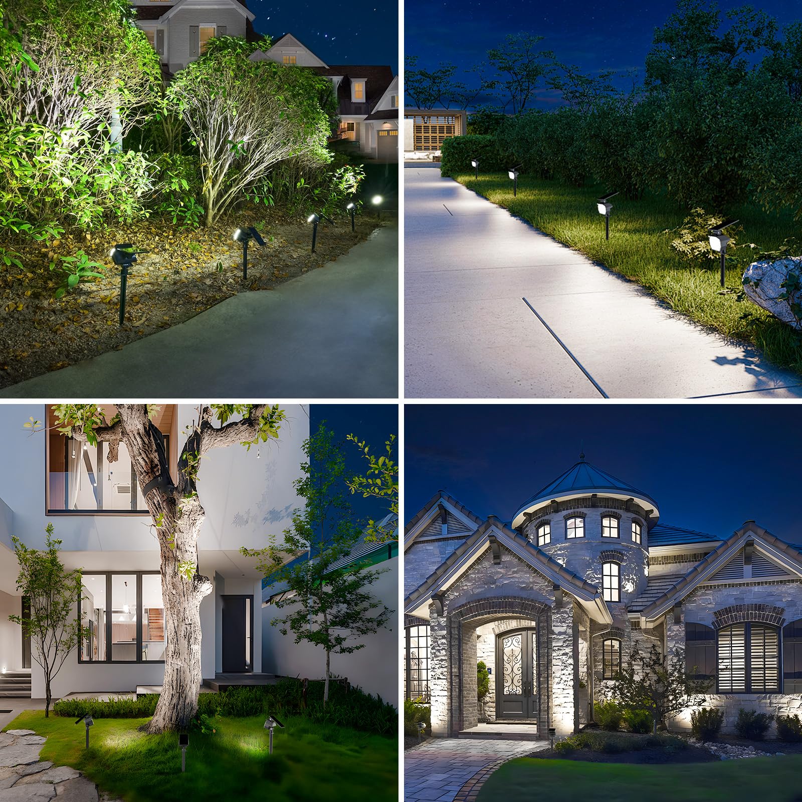 NIORSUN 6-Pack Solar Spot Lights Outdoor - 23 LED Landscape Lighting with Auto On/Off, 3 Lighting Modes & IP67 Waterproof - Cool White Solar Garden Lights for Yard, Pathway, Patio & Backyard Decor