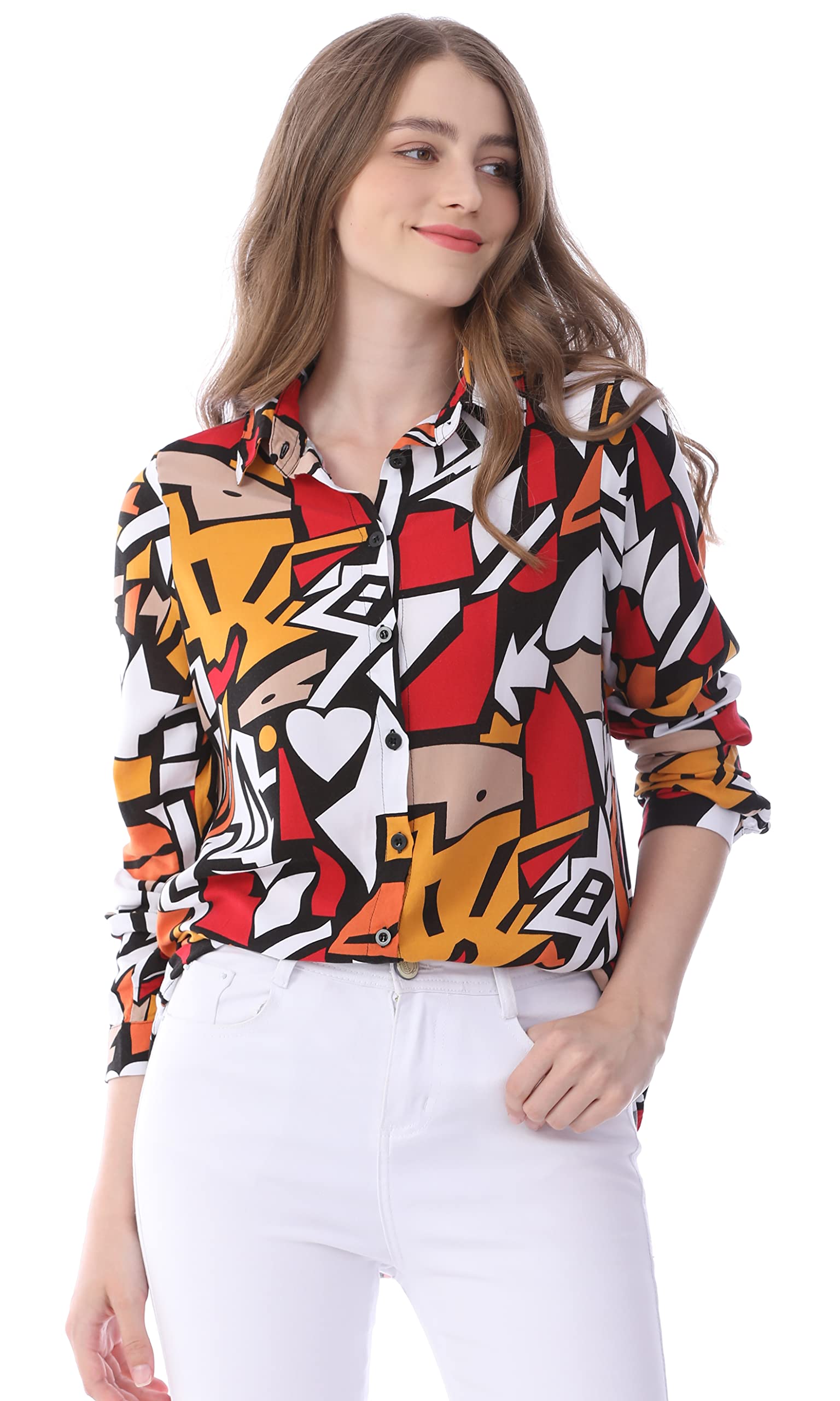 Stylish Women's Long Sleeve Button Down Blouses - Fashionable Casual Tops for Work, Office & Everyday Wear
