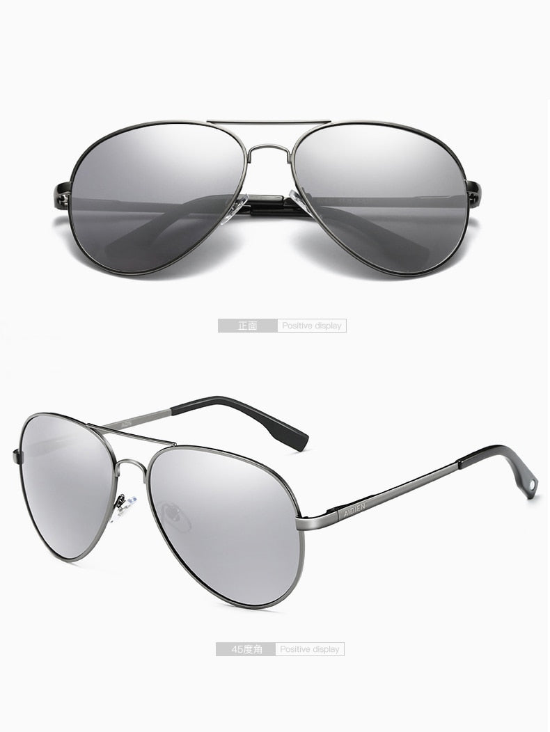 Aidien Unisex Full Rim Rectangle Aluminum Magnesium Reading Glasses & Sunglasses B8177 - Lightweight Eyewear for Reading, Driving, and Outdoor Activities