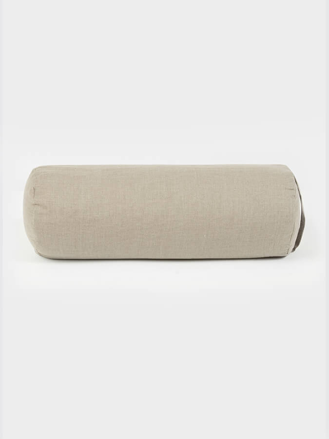 Organic Buckwheat Meditation Bolster Cushion - Yoga Studio Essential for Zen Practice, Home Meditation & Relaxation - Eco-Friendly Linen Cover