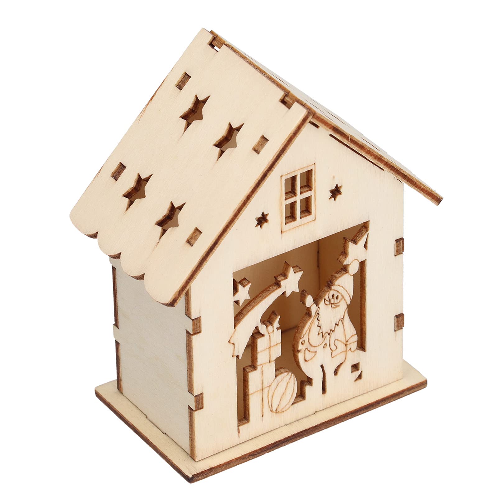 EVTSCAN Unfinished Wooden Birdhouse for Outdoor - DIY Natural Wood Christmas Decoration for Garden, Patio, and Backyard Bird Watching