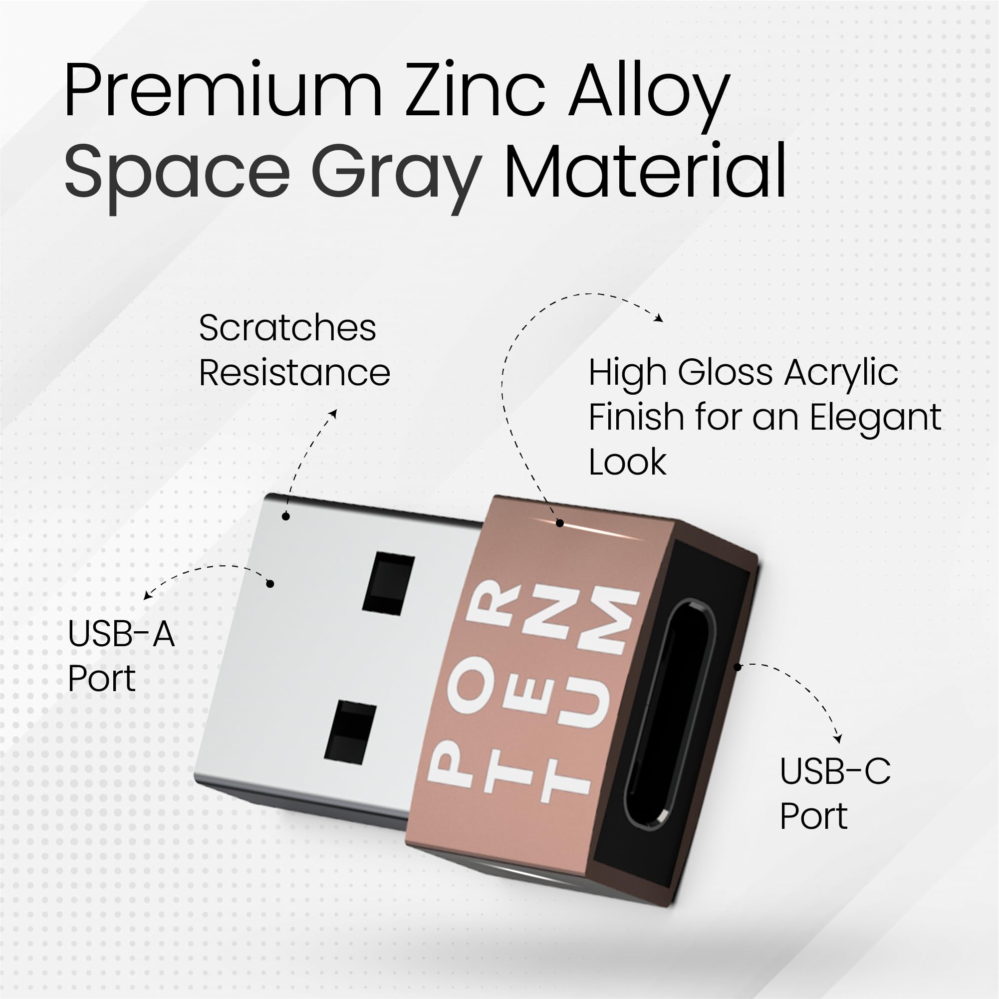 Premium USB C to USB Adapter - 480Mbps High-Speed Data Transfer - Durable Zinc Alloy with Heat Resistance - Rose Gold Finish - Perfect for MacBook, Smartphones & Fast Charging