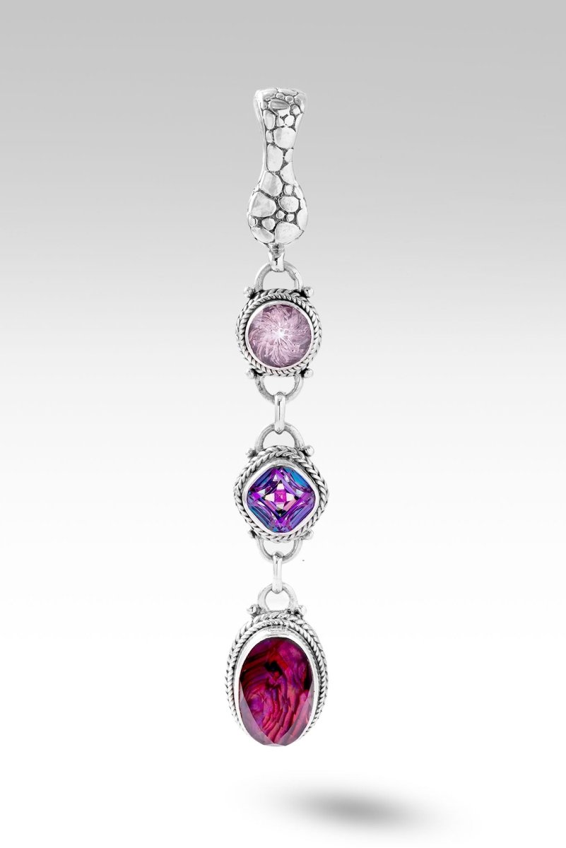 Journey to Wholeness Pendant II - Pink Purple Abalone Shell with Xanadu Mystic Quartz & Pink Cashmere Mystic Quartz Crystal Necklace | Spiritual Healing Jewelry for Meditation & Energy Work