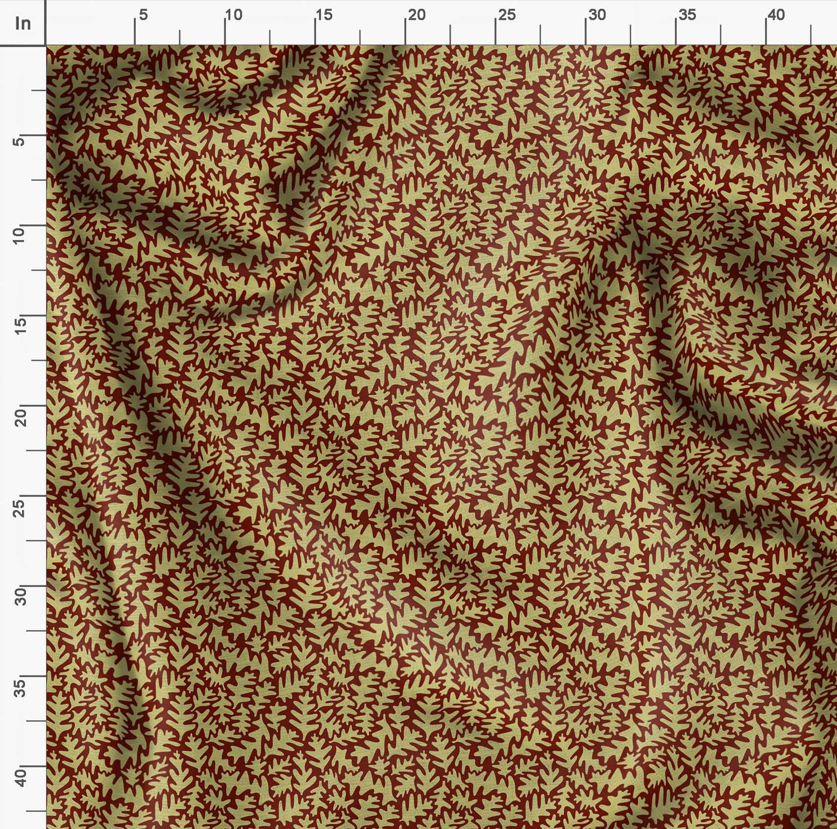 Soimoi Moss Georgette Red Fabric by The Yard - 42 Inch Wide Leaves Print Fabric for Dresses, Scarves & Home Decor | Nature-Inspired Elegant Printed Fabric for DIY Fashion & Interior Design Projects