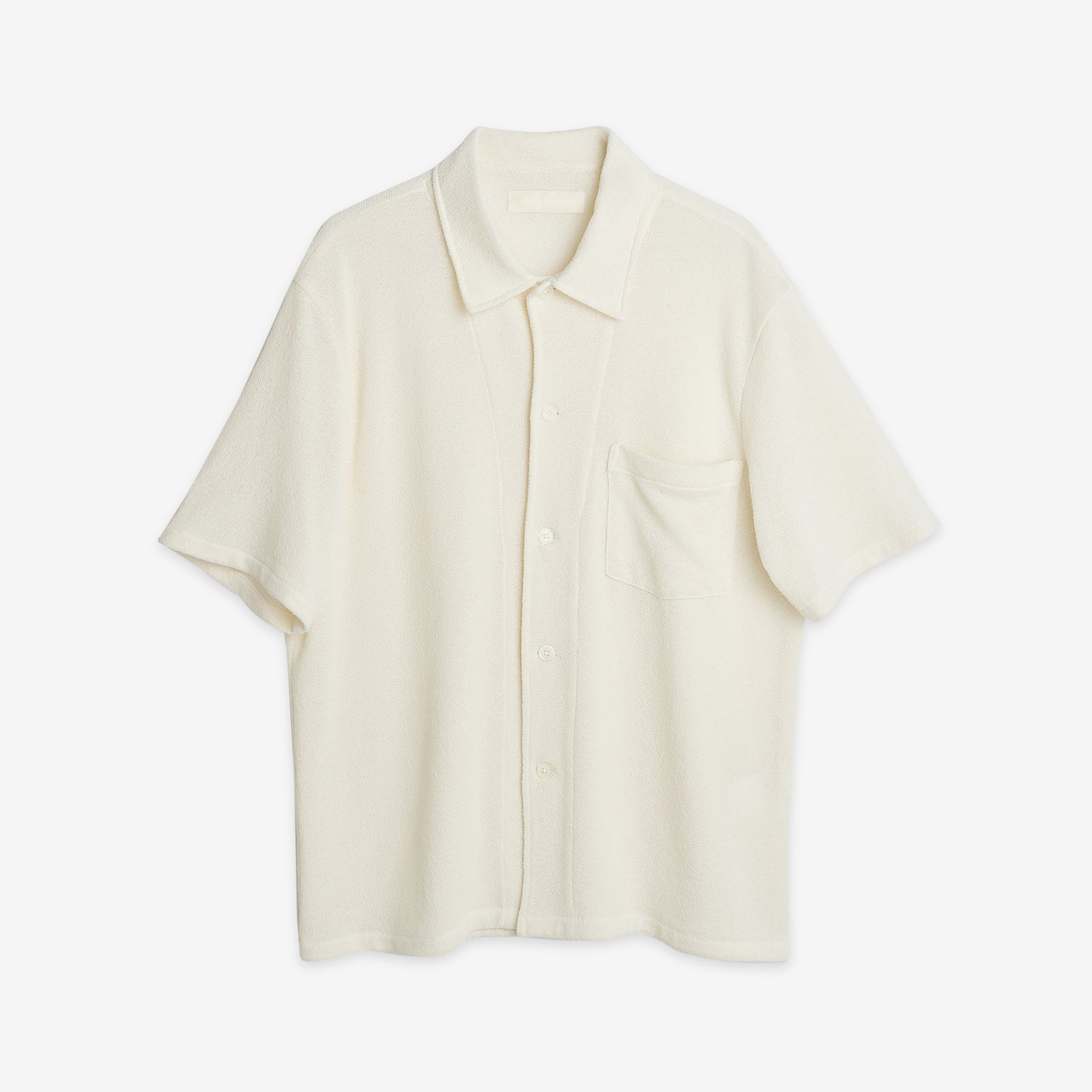 Box Shirt Short Sleeve White Boucle - Stylish Casual Top for Women | Perfect for Summer Outfits, Beach Wear & Everyday Fashion