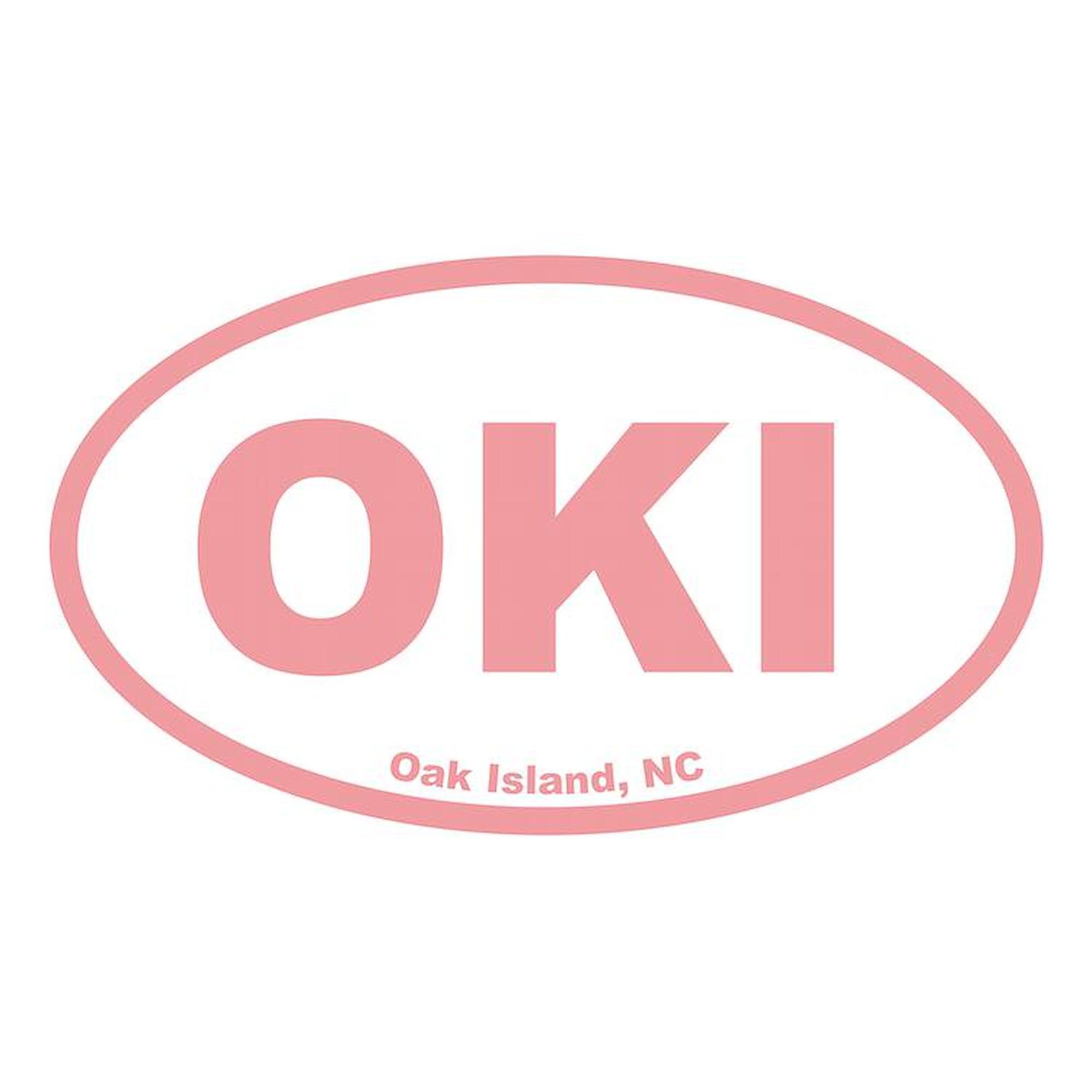 Oak Island OKI Euro Oval Car Magnet (Pink) - Durable Bumper Sticker for Cars, Trucks & Vehicles - Perfect for Travel, Road Trips & Showing Team Spirit