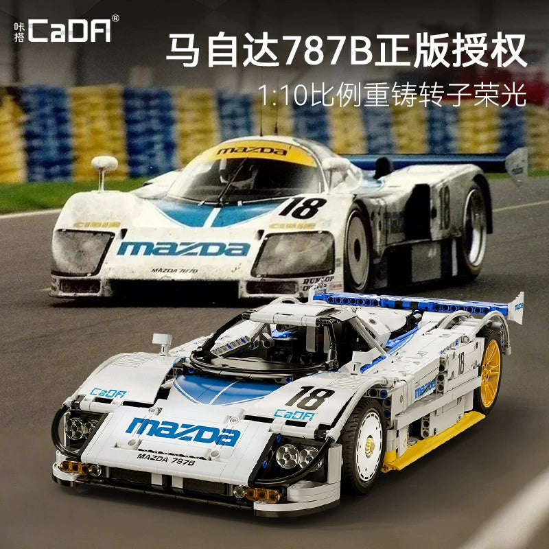 CaDA C63007 Mazda 787B 1:10 Scale Model Building Kit - 1797 Pieces Collector's Edition for Adults & Teens - Perfect for Display, Racing Enthusiasts & Model Car Lovers