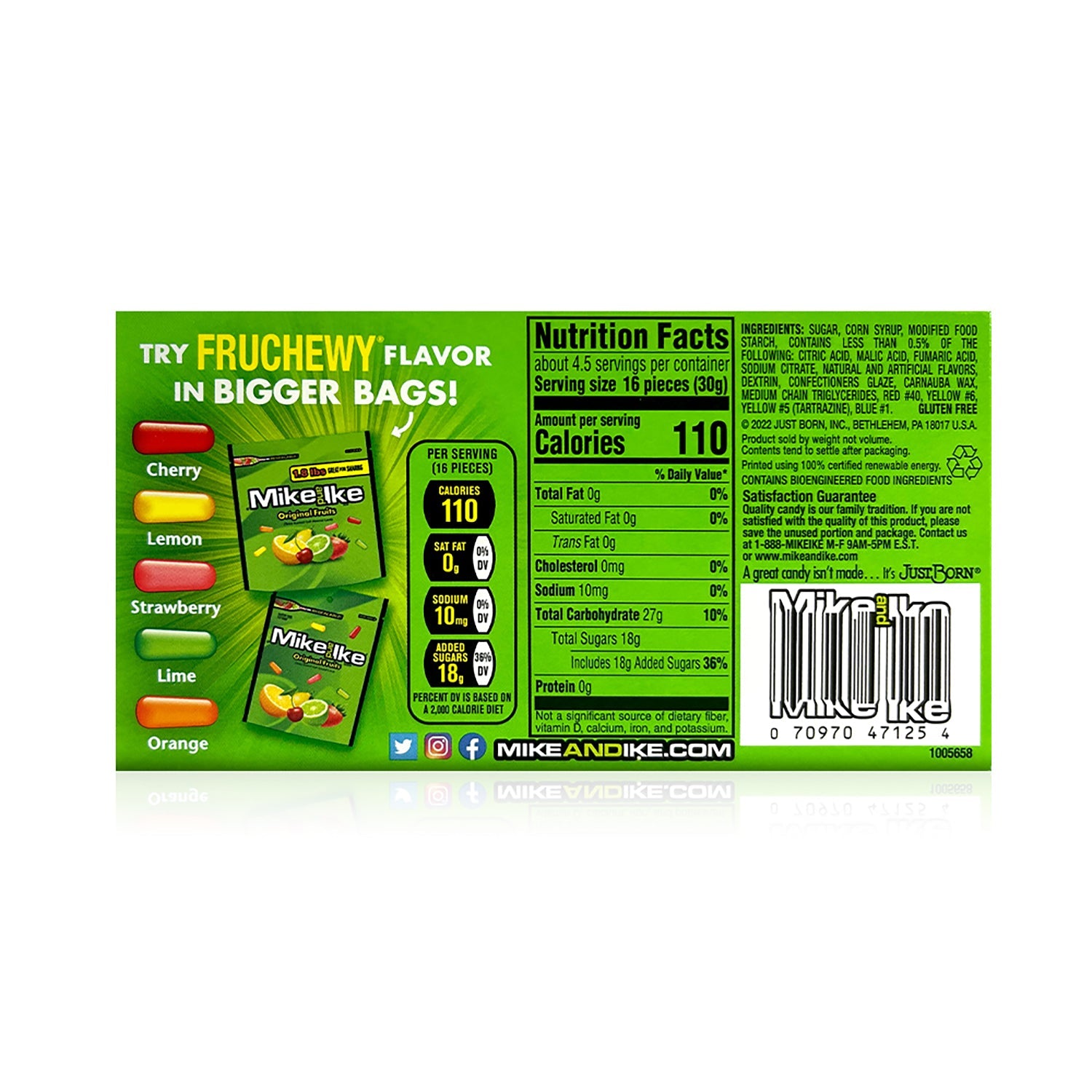 Just Born Mike & Ike Original Fruit Flavored Candy - 4.55oz Bags (Pack of 12) | Bulk Candy for Parties, Movie Nights & Office Snacks