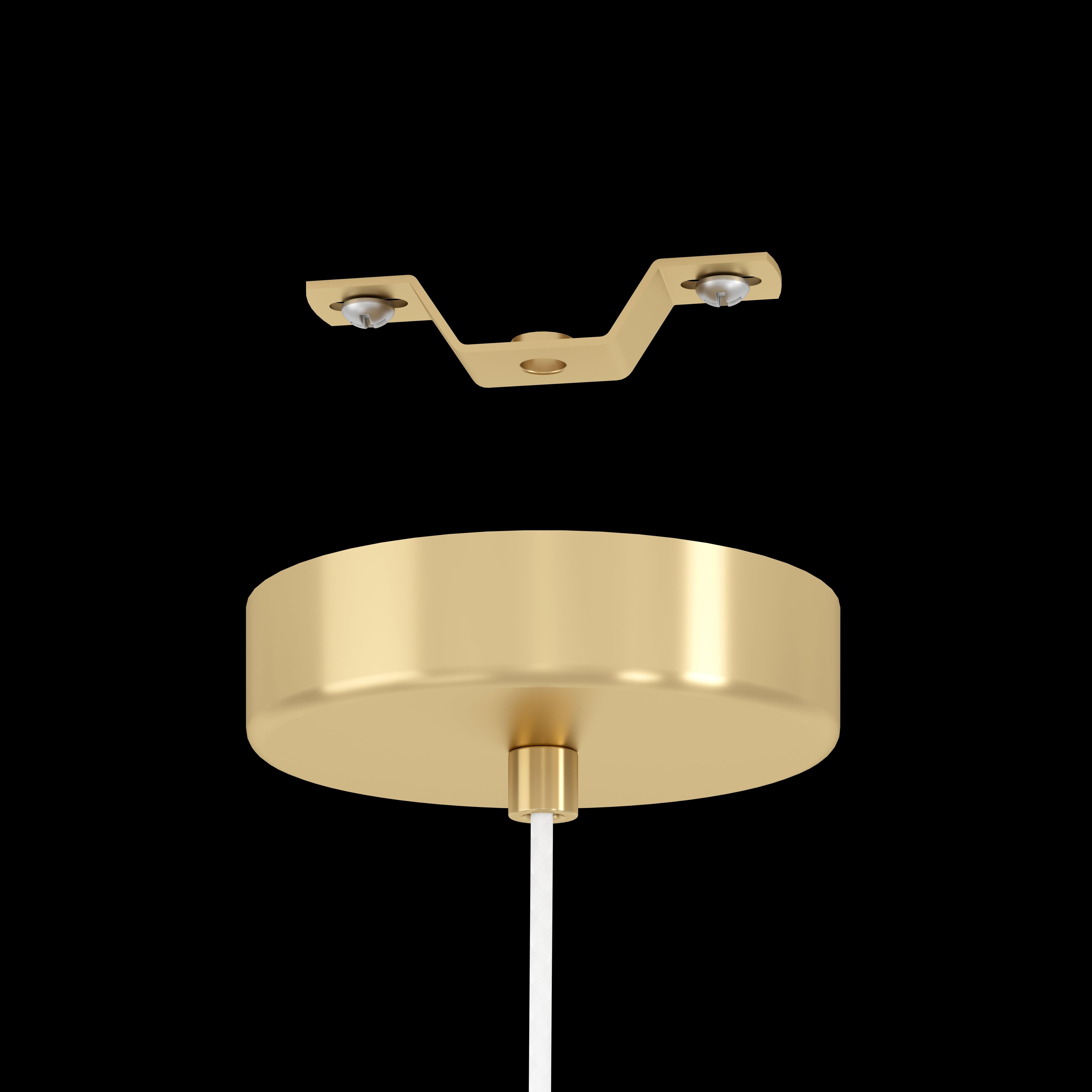 Eglo Aglientina Modern Brass & White Fabric Pendant Light - Elegant Ceiling Lamp for Dining Room, Kitchen Island, Living Room and Bedroom Lighting