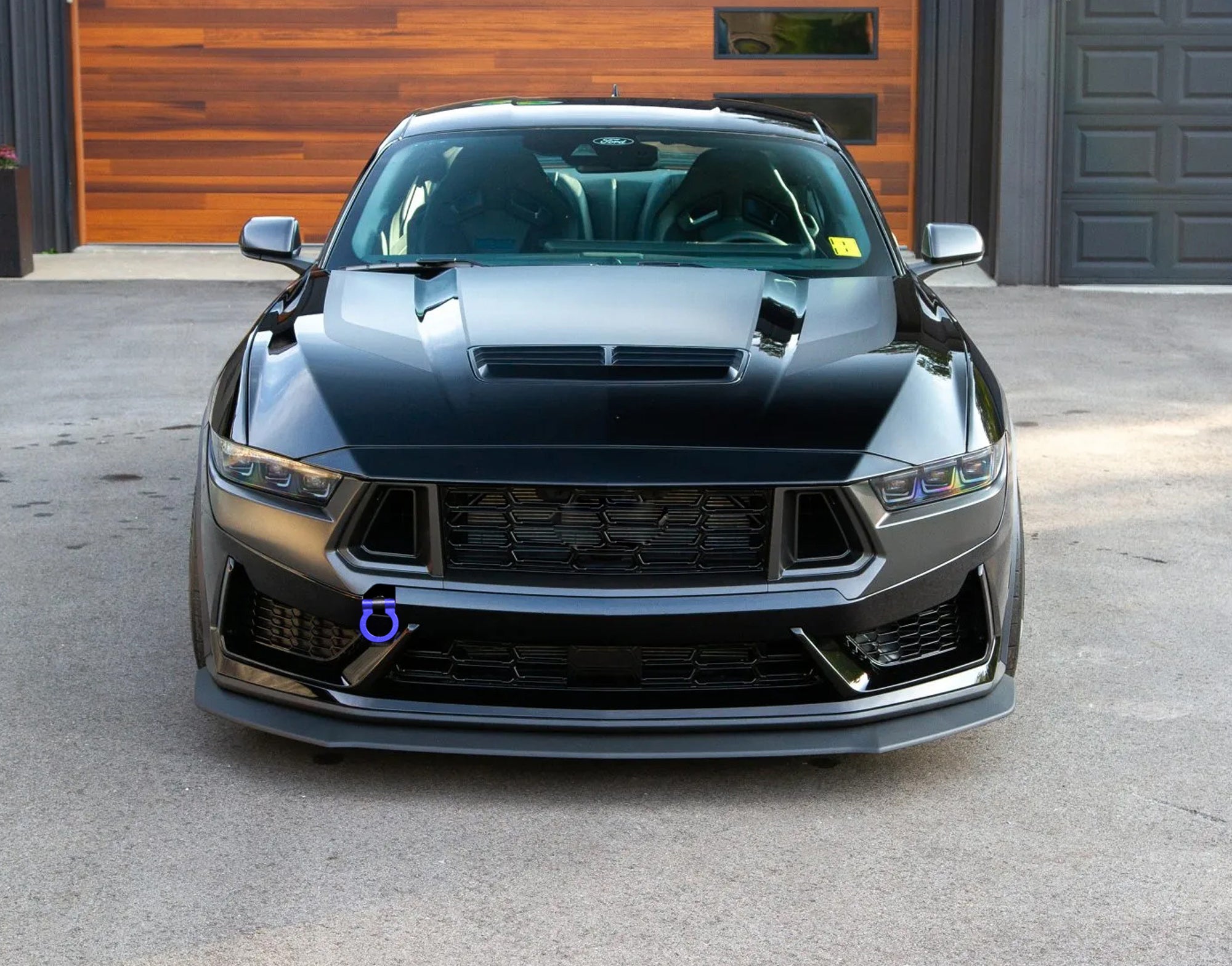 Blue Track Racing Style Tow Hook Ring for 2024+ Ford Mustang Dark Horse | High Performance Towing Accessory | Perfect for Track Days & Car Shows