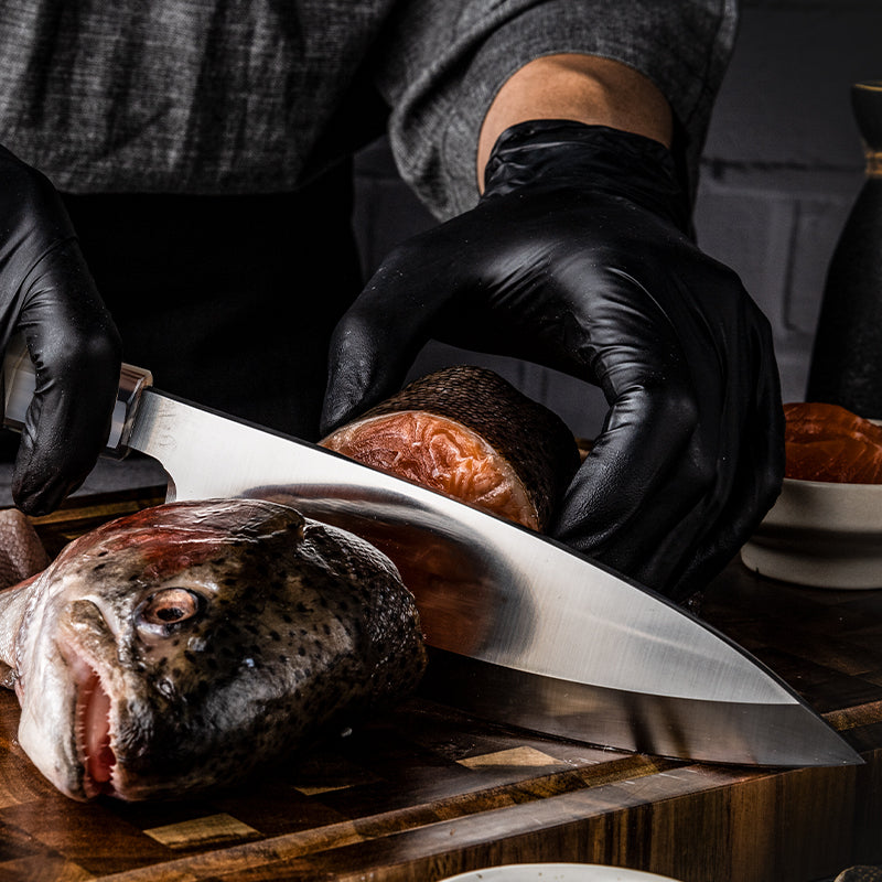 Premium Damascus Steel Chef Knife with Exotic Ebony Wood Handle - Professional Kitchen Knife for Cooking, Slicing & Meat Cutting - Perfect Gift for Chefs & Home Cooks