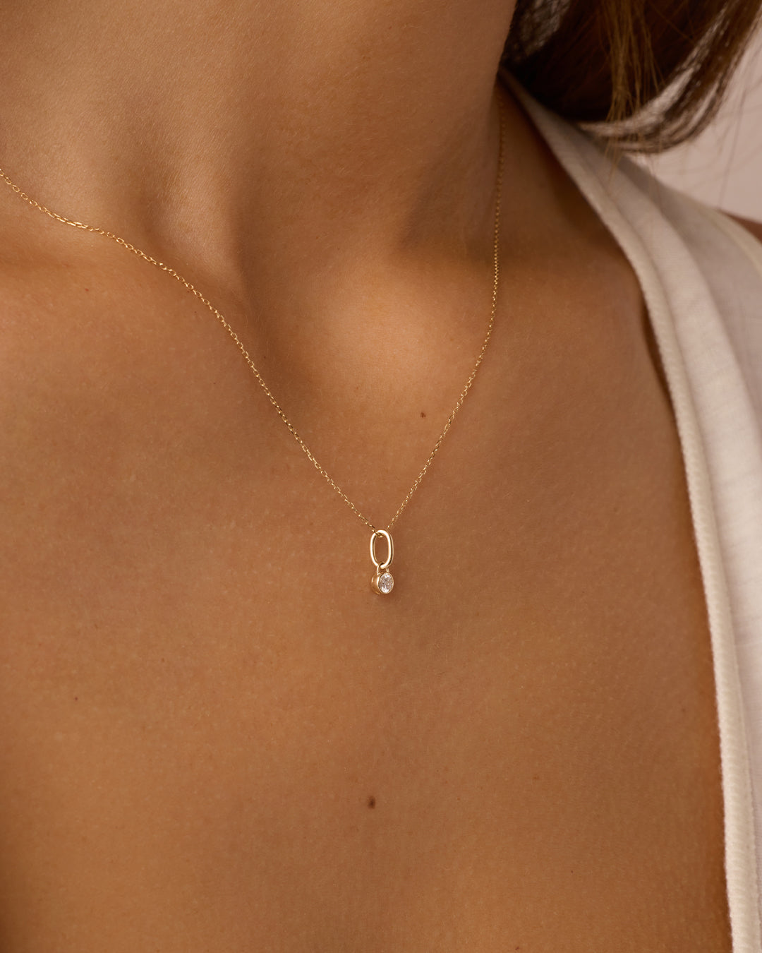 Lab Grown Diamond Halo Charm Necklace for Women - 14K Gold Pendant Necklace, Elegant Gift for Anniversary, Valentine's Day & Special Occasions