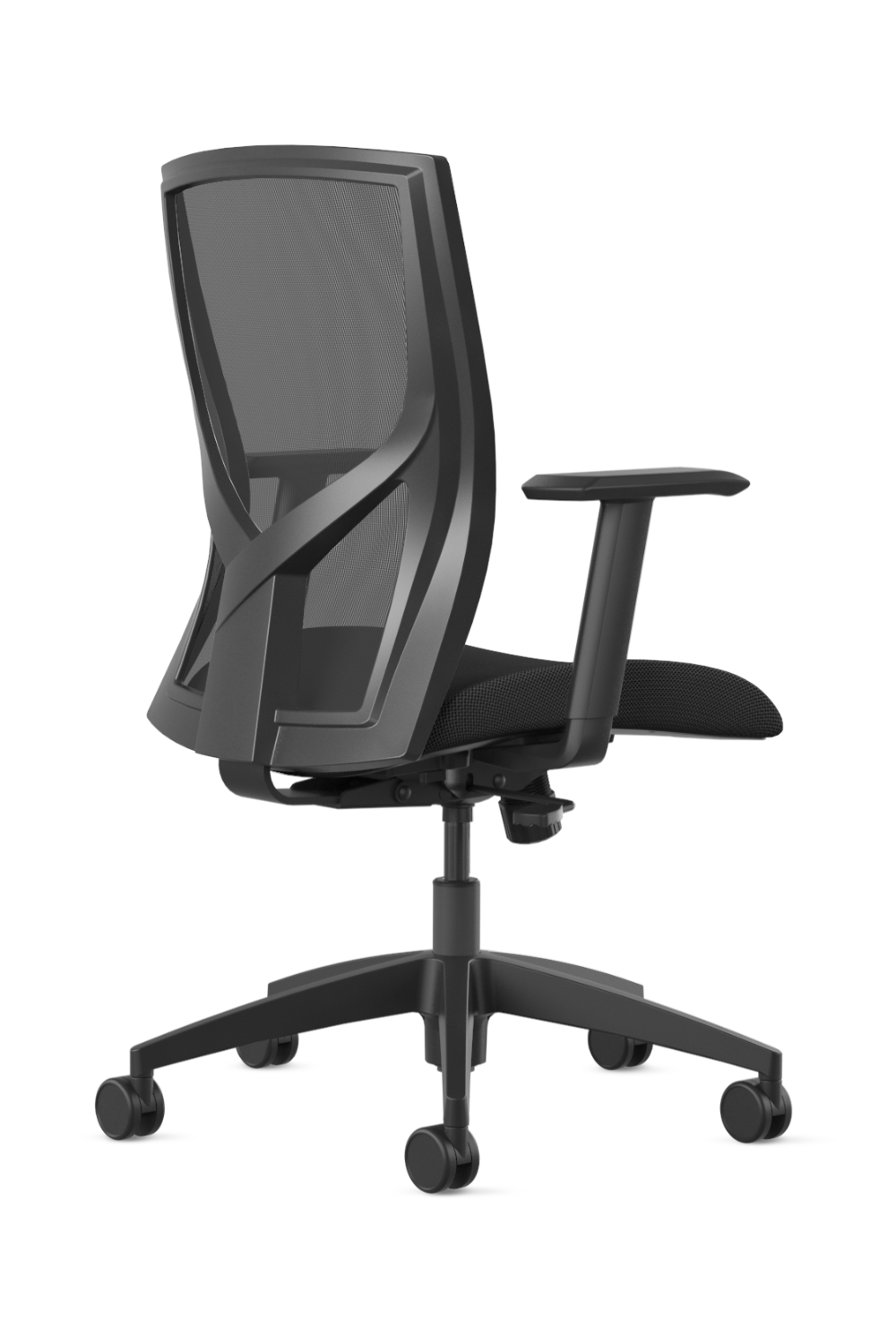 9 to 5 @nce Black Ergonomic Mid Back Office Chair - Adjustable Height & Lumbar Support for Home & Office Workspaces