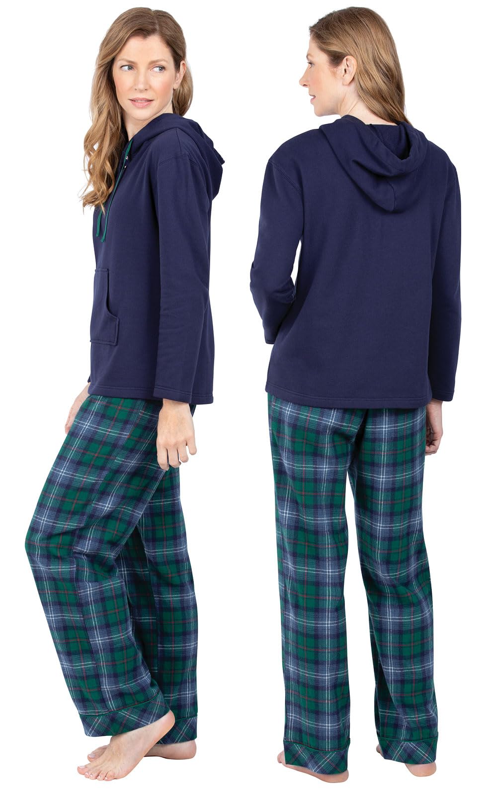 PajamaGram Women's Flannel Pajama Set - Cozy Hoodie Top & Pants for Winter Sleepwear | Perfect for Lounging, Sleepovers & Cold Weather Comfort