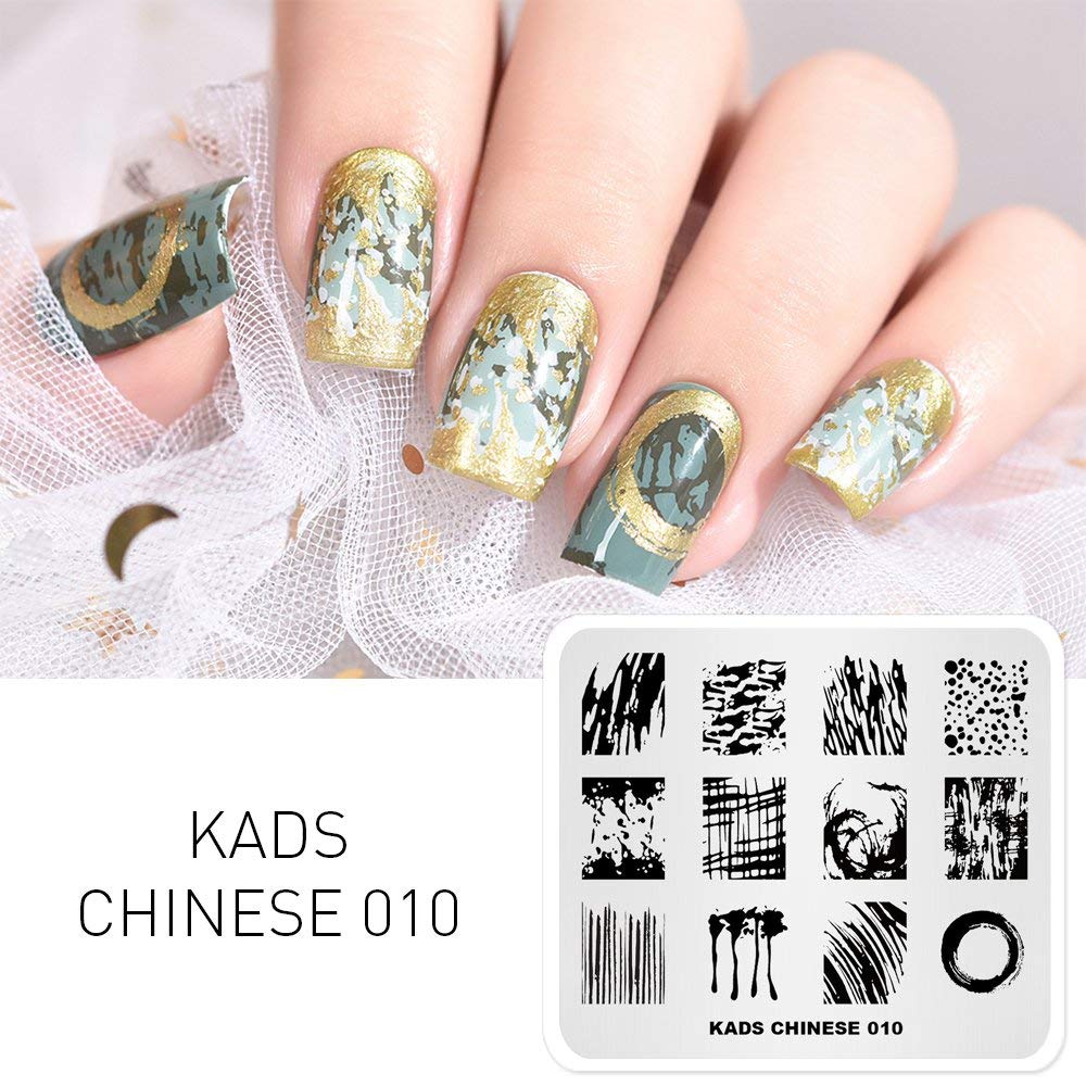 Chinese Style Nail Art Stamping Plates - KADS Stencil Image Template for DIY Nail Designs (CN010) | Perfect for Home Manicures, Salon Nail Art, and Creative Nail Stamping