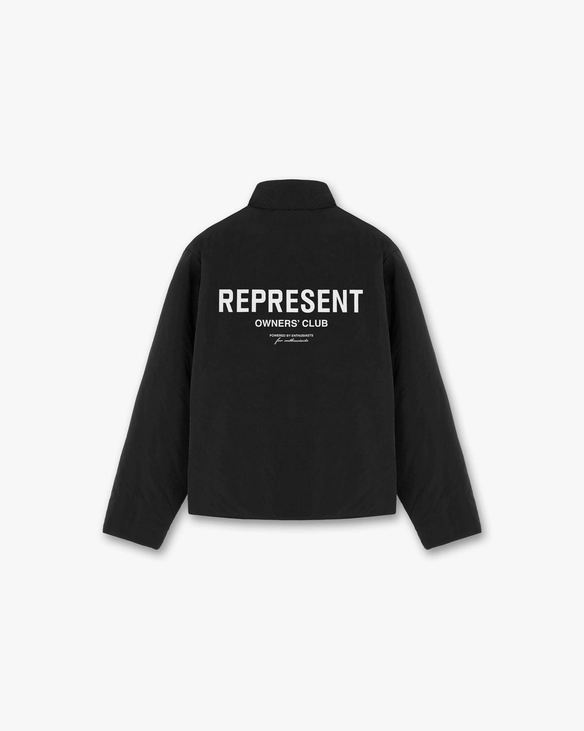 Represent Owners Club Wadded Jacket - Premium Black Puffer Coat for Men | Winter Outerwear for Urban Streetwear & Cold Weather Fashion