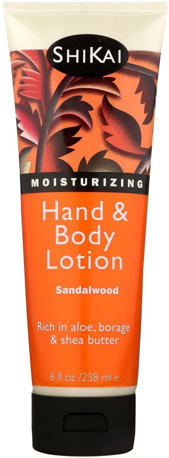 ShiKai Sandalwood Hand & Body Lotion 8oz - Natural Moisturizer for Dry, Cracked Skin with Aloe Vera & Vitamin E - Daily Hydration for Hands, Feet & Elbows - Perfect for Winter Care & After-Shower Use