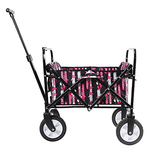 Heavy Duty Folding Garden Trolley Cart - 4 Wheel Utility Wagon for Outdoor Camping, Beach, Supermarket & Shopping - 75kg Capacity - Perfect for Groceries, Picnics, and Outdoor Adventures