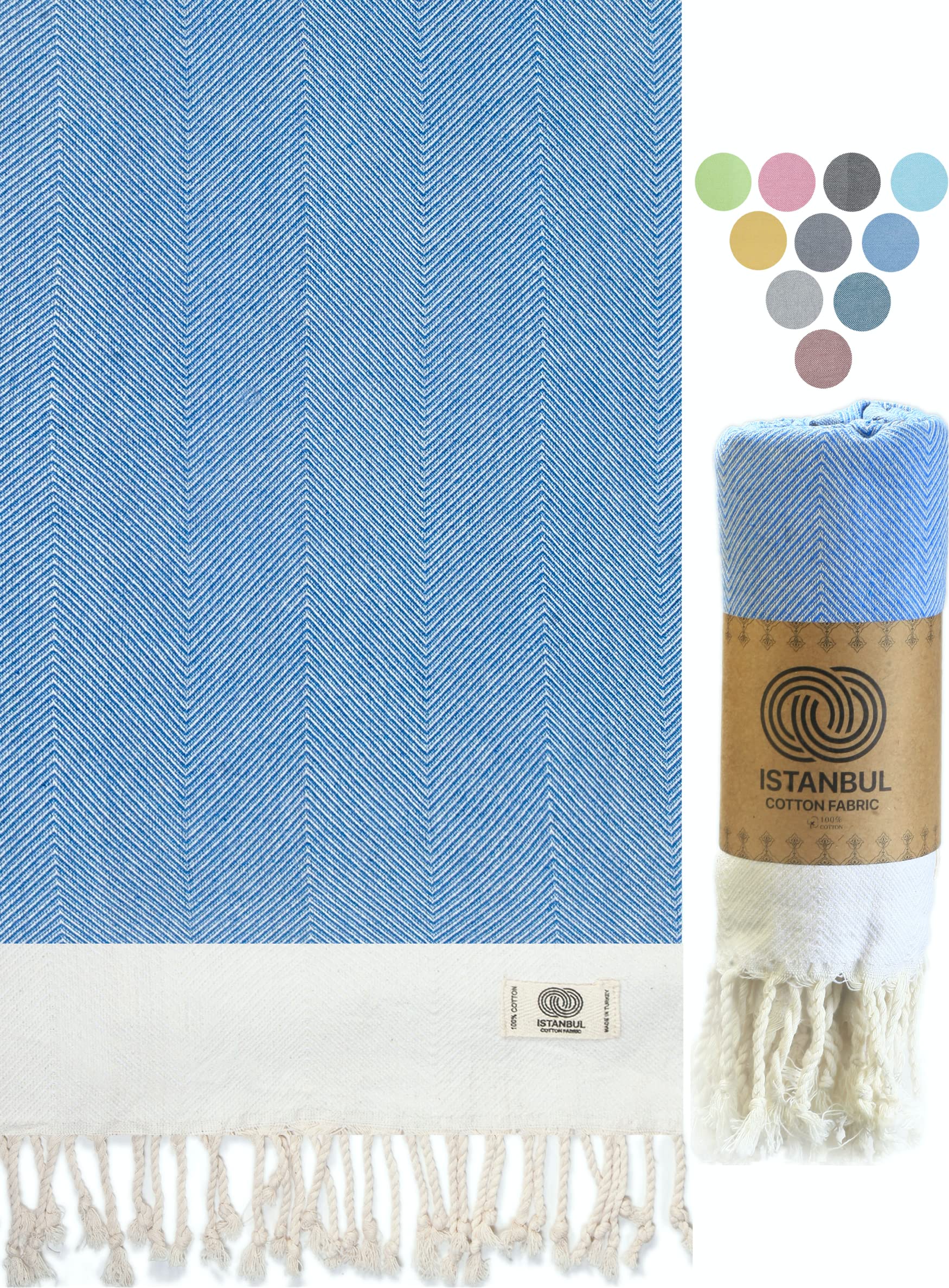 Premium 100% Cotton Quick Dry Sand-Free Beach Towel for Adults - Oversized Turkish Towel (36