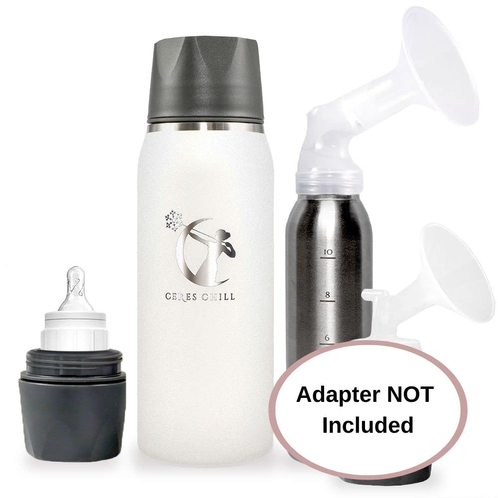 CERES CHILL Breastmilk Chiller - Reusable Milk Storage Container for Breastfeeding Moms | Keeps Breastmilk Fresh & Safe Up to 20 Hours | Compatible with All Major Breast Pumps | Perfect for Travel, Work & On-the-Go Moms (1 Chiller, Bright White)