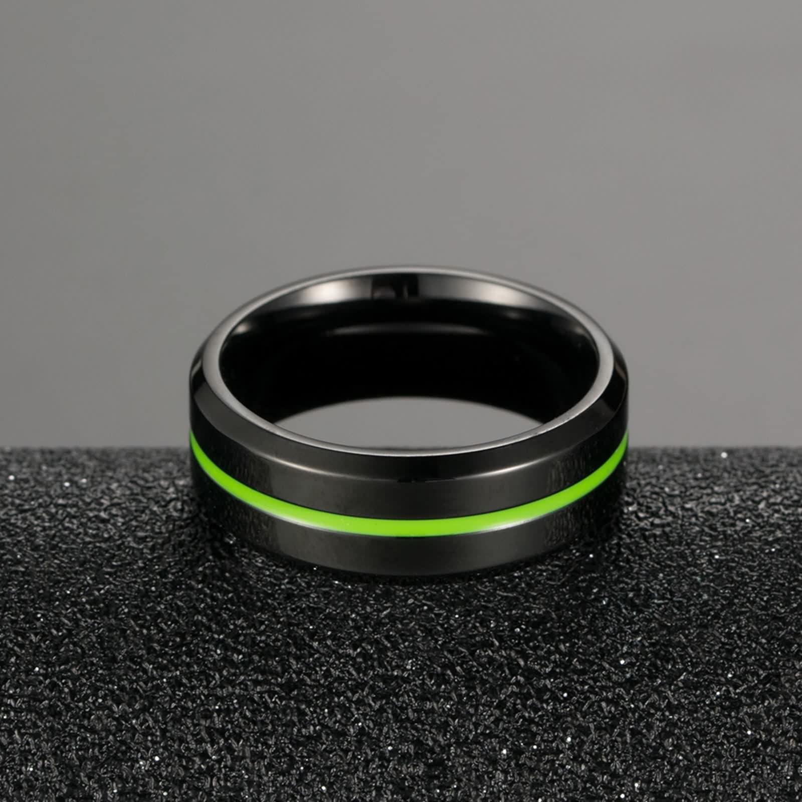 Men's Wedding Bands - Blue Stainless Steel Epoxy Ring Size 10 for Men & Women - Durable & Stylish Wedding Jewelry - Perfect for Anniversaries, Engagements & Thanksgiving Gifts
