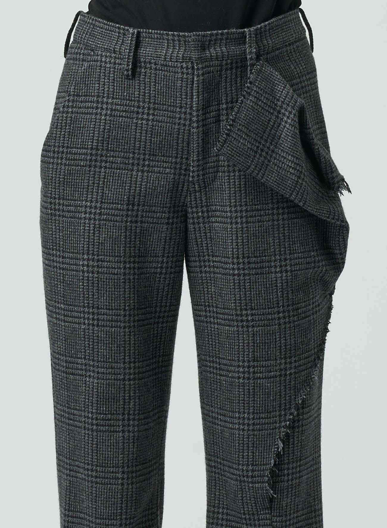 Stylish Check Left Front Tucked Pants for Women - Trendy High Waist Slim Fit Trousers for Office, Casual & Party Wear