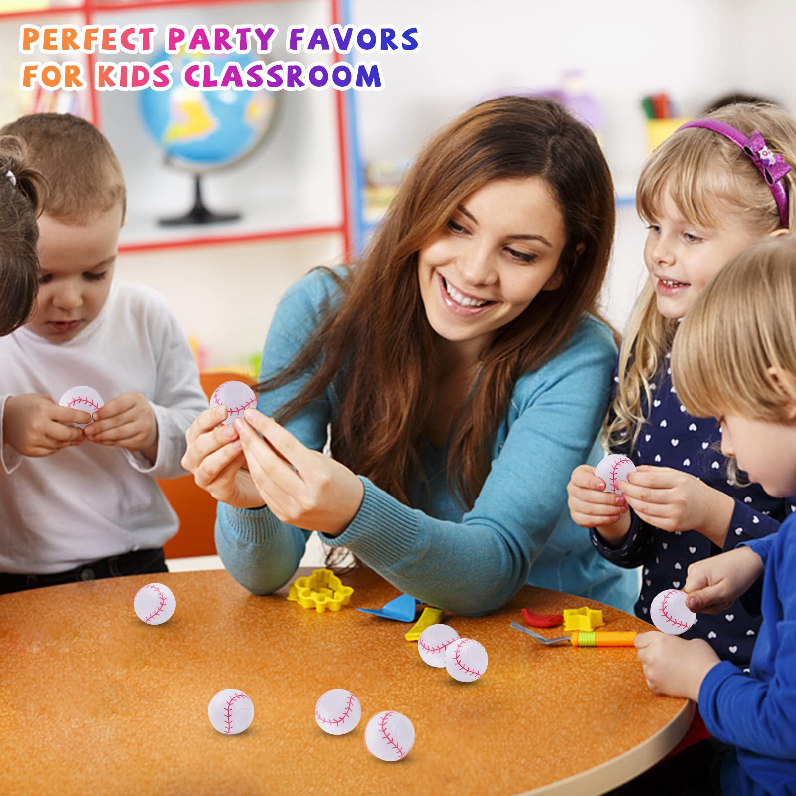 36 Pack Baseball Fidget Spinners for Kids - Stress Relief Toys, Baseball Party Favors & Classroom Rewards - Bulk Fidget Toys for Goodie Bags, Birthday Gifts, Easter Egg Fillers & Treasure Box Prizes - Perfect for ADHD, Anxiety Relief & Sensory Play