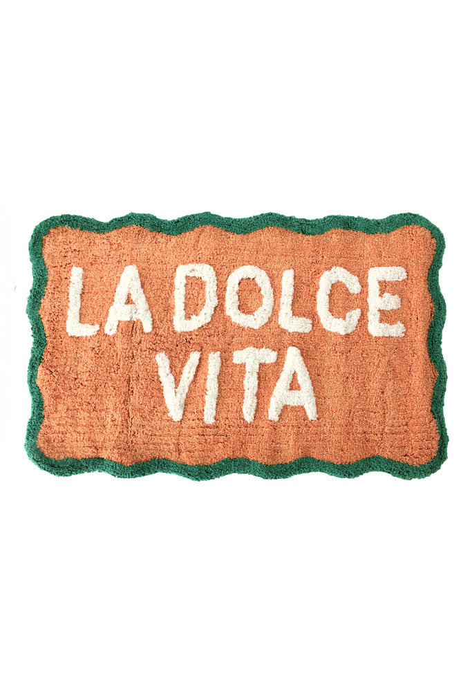 Soft Peach La Dolce Vita Bath Mat - Plush Absorbent Non-Slip Bathroom Rug for Spa, Shower & Vanity Area - Elegant Home Decor for Modern Bathrooms
