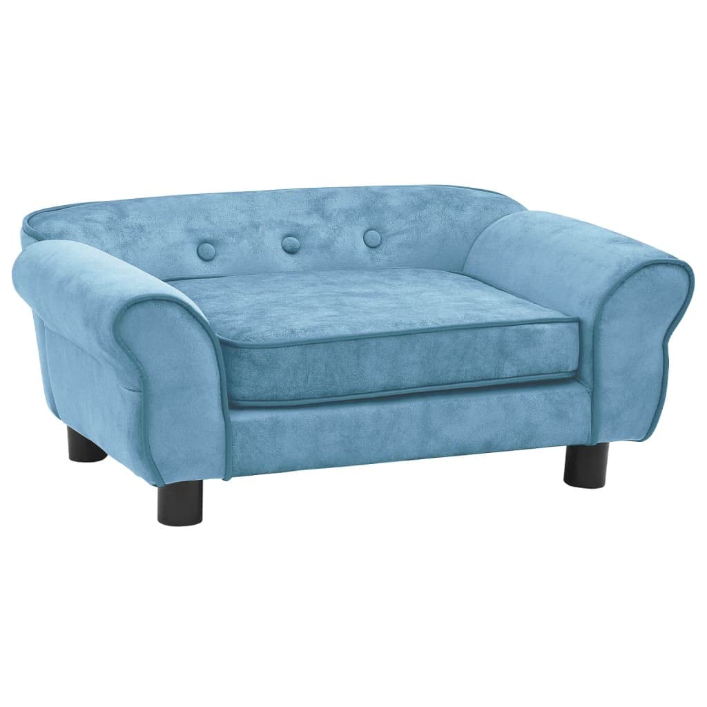 Turquoise Plush Small Dog Sofa & Cat Couch with Anti-Slip Wooden Frame - Washable Pet Bed for Poodles, Shih Tzus & Small Breeds - Cozy Pet Furniture for Living Room, Bedroom & Pet-Friendly Spaces