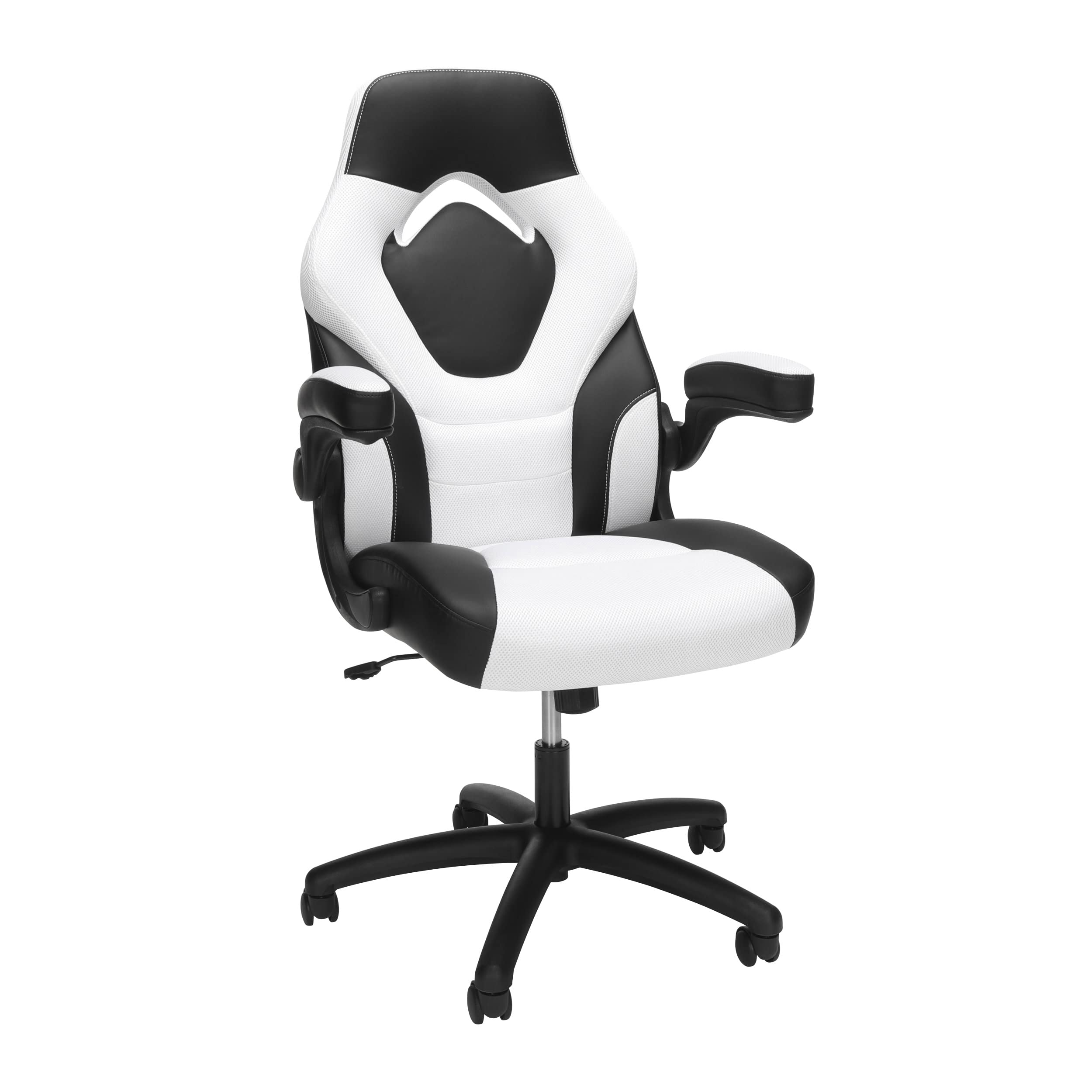 OFM Essentials Collection Racing Style Gaming Chair - Ergonomic High Back Office Chair with Adjustable Height & Lumbar Support, White - Perfect for Gaming, Work & Home Office Setup