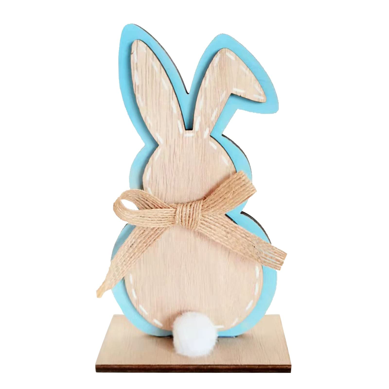 GTMANG Wooden Easter Bunny Figurines - Handcrafted 3D White Rabbit Ornaments for Easter Home & Desktop Decor - Vintage Style Decorative Collectible (Set of 3) - Perfect for Easter Table Centerpieces, Spring Home Decor, and Gift Giving
