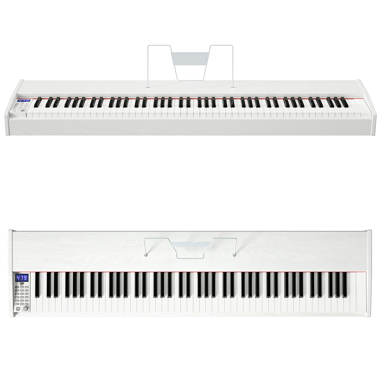Costzon 88-Key Weighted Digital Piano Keyboard - Full Size Portable MIDI Controller with Hammer Action Keys, Duet Mode, Sustain Pedal, Built-in Speakers & Power Supply - Ideal for Beginners & Adults (White) | Perfect for Home Practice, Music Lessons & Studio Recording