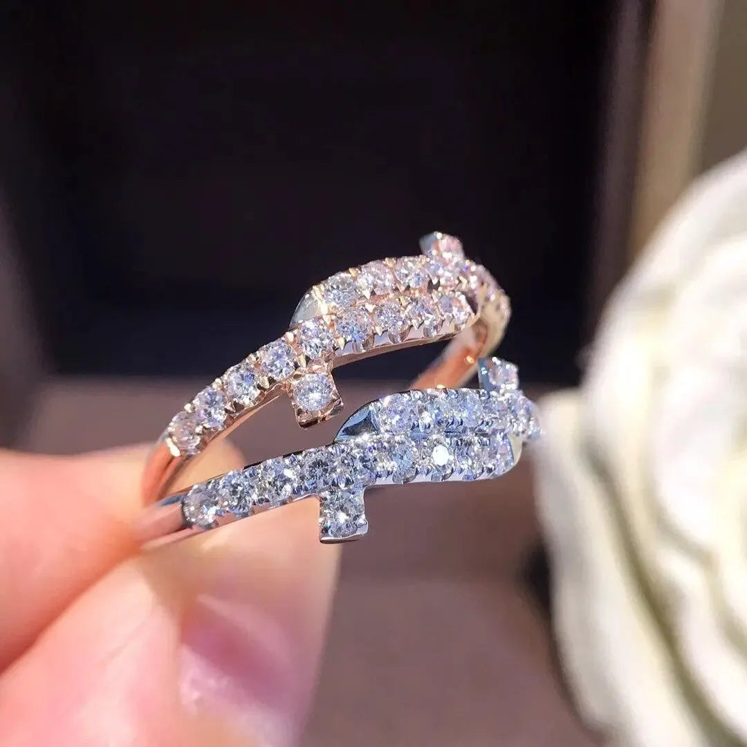 18K Gold Natural Diamond Ring – Elegant Gemstone Engagement Ring for Women, Classic & Trendy Fine Jewelry Gift for Wedding, Anniversary, Party – 2023 New Arrival