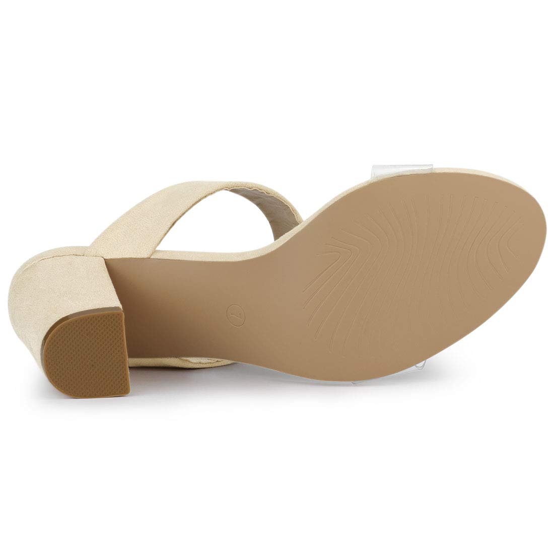 Allegra K Women's Block Heel Slide Sandals with Dual Clear Straps - Comfortable Summer Dress Shoes for Weddings, Parties & Office Wear