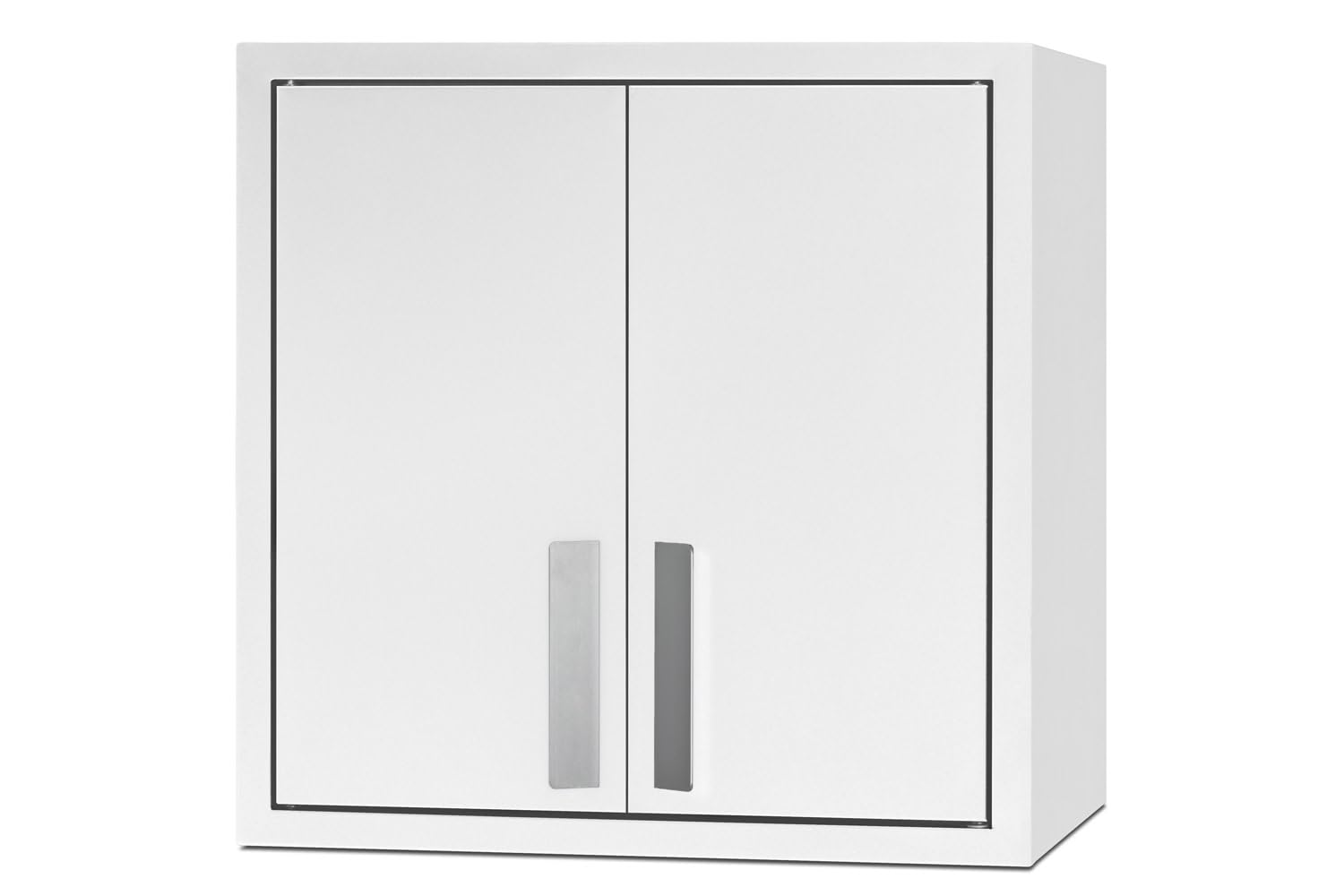 Summit Appliance CAB1818WHITE 18-Inch Wide White Powder Coated Metal Wall Cabinet with 2 Shelves, French Doors & Angled Steel Handles - Perfect for Kitchen, Bathroom, Laundry Room or Garage Storage Organization