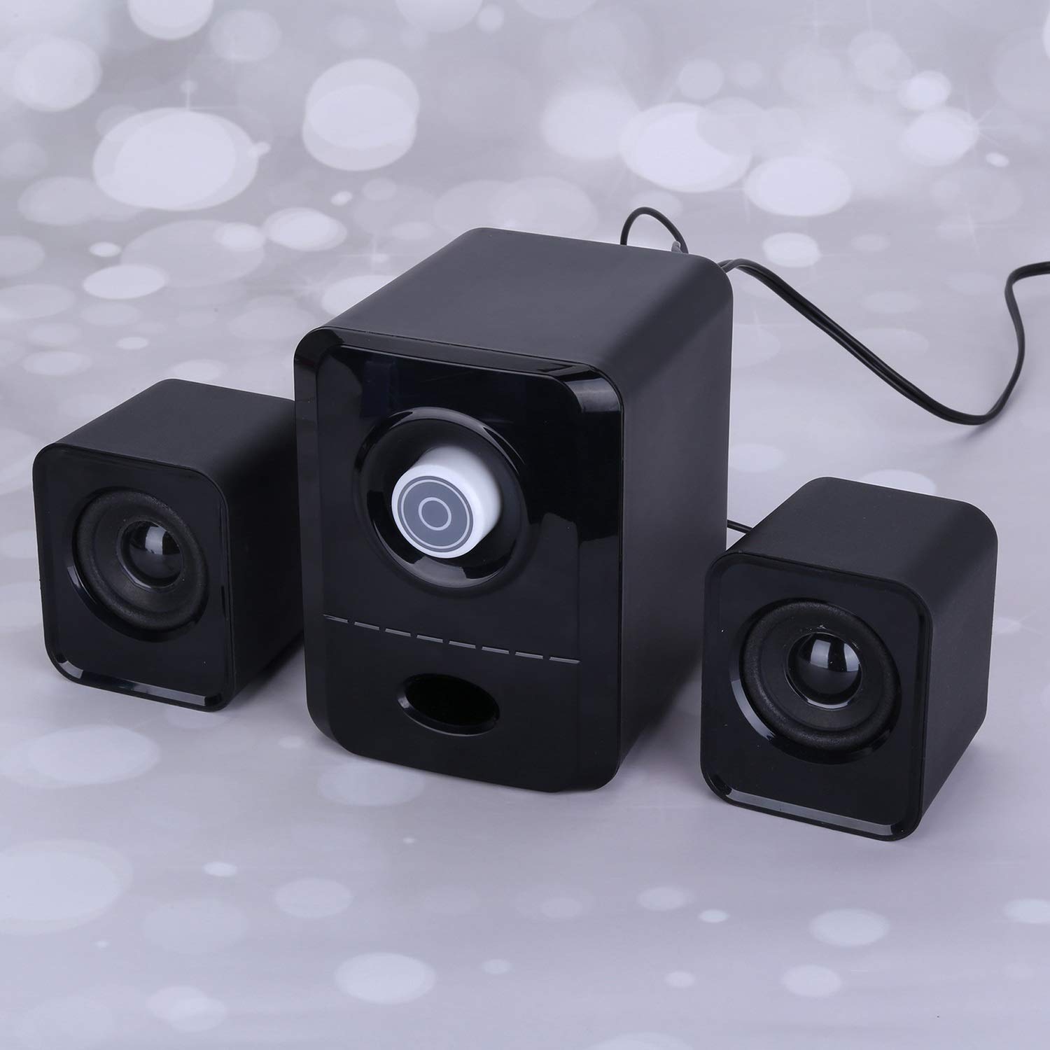 Speesy USB Multimedia Speakers with Subwoofer for Desktop, Laptop, Tablet - White | Perfect for Home Office, Gaming, and Entertainment