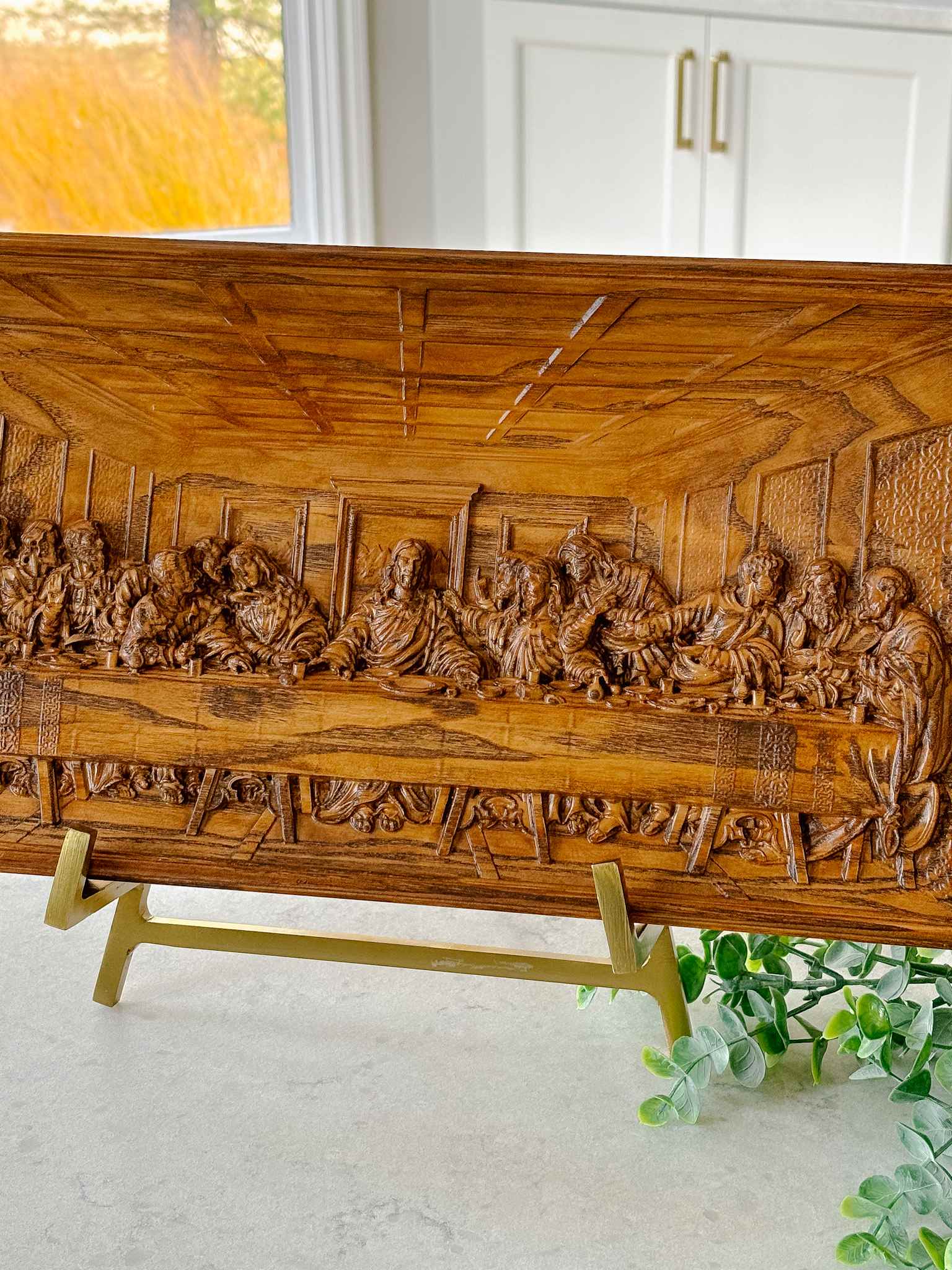 The Last Supper Wooden Plaque - Religious Home Decor Wall Art for Christian Gifts & Church Interiors - Perfect for Living Room, Bedroom & Prayer Spaces