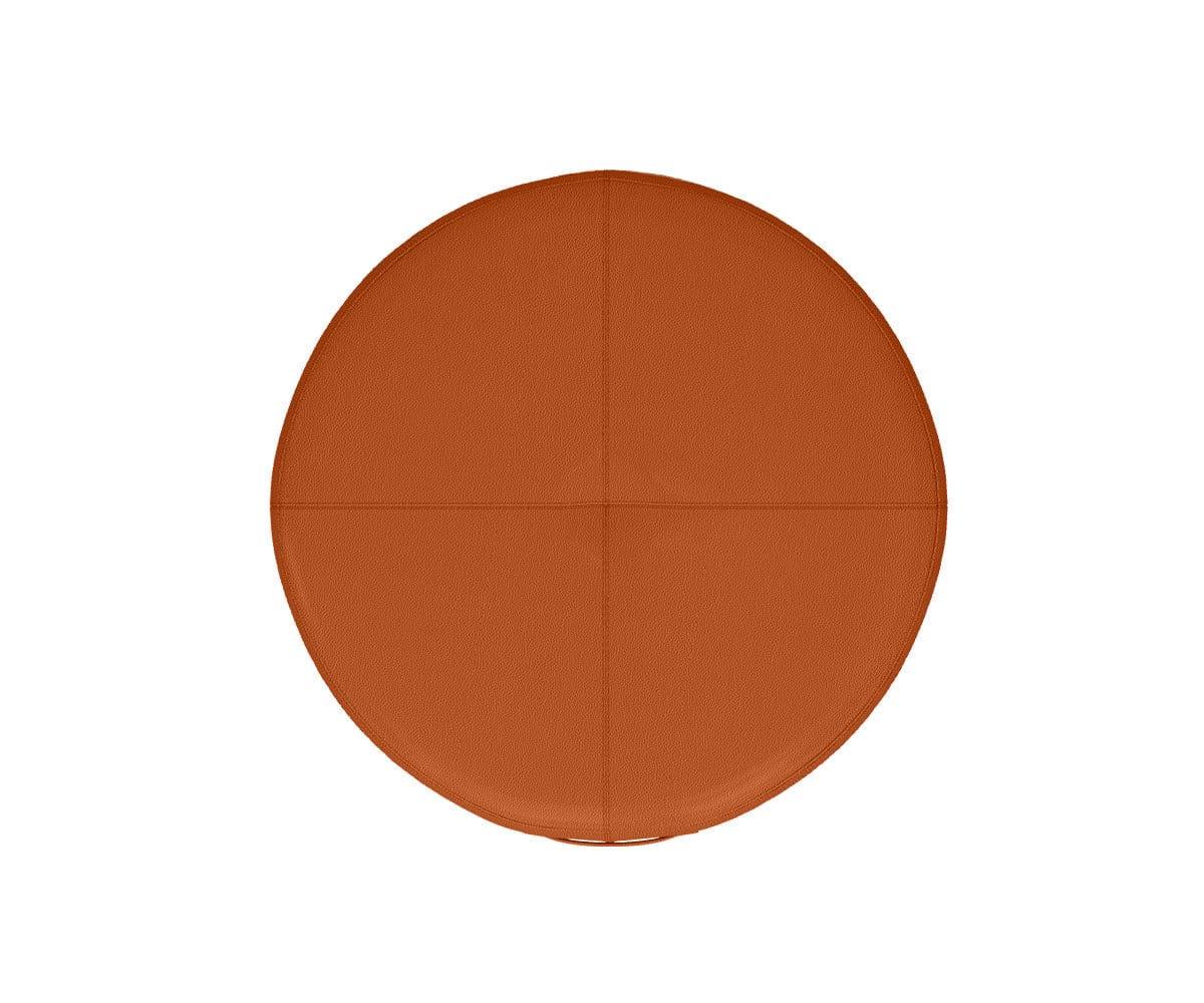 Ellis Leather Round Ottoman Footrest - Soft & Stylish Living Room Furniture for Home Decor - Perfect for Lounging, Relaxing & Extra Seating